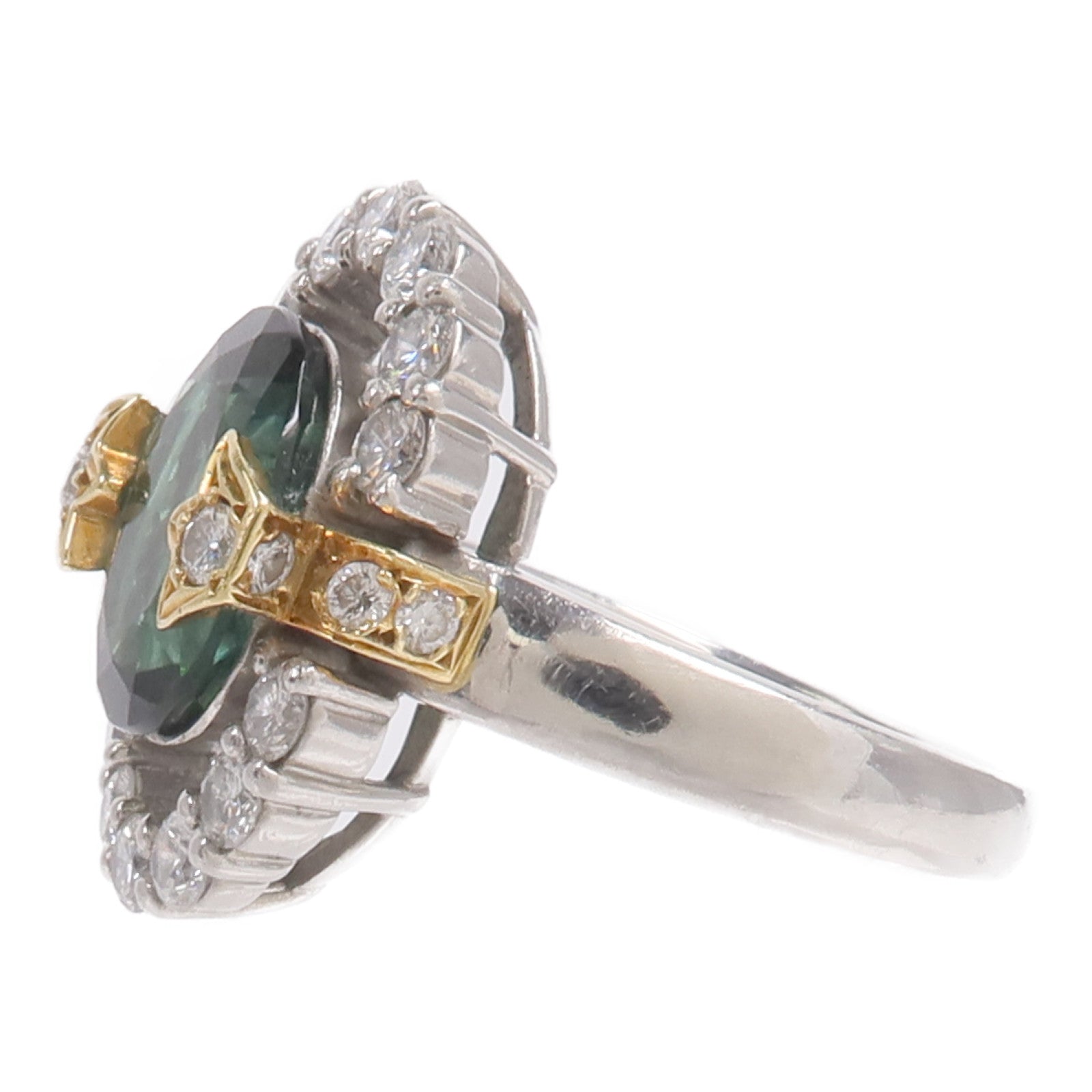 JEWELRY 18K黃金/PT900鉑金Tourmaline Diamond Ring碧璽/鑽石戒指