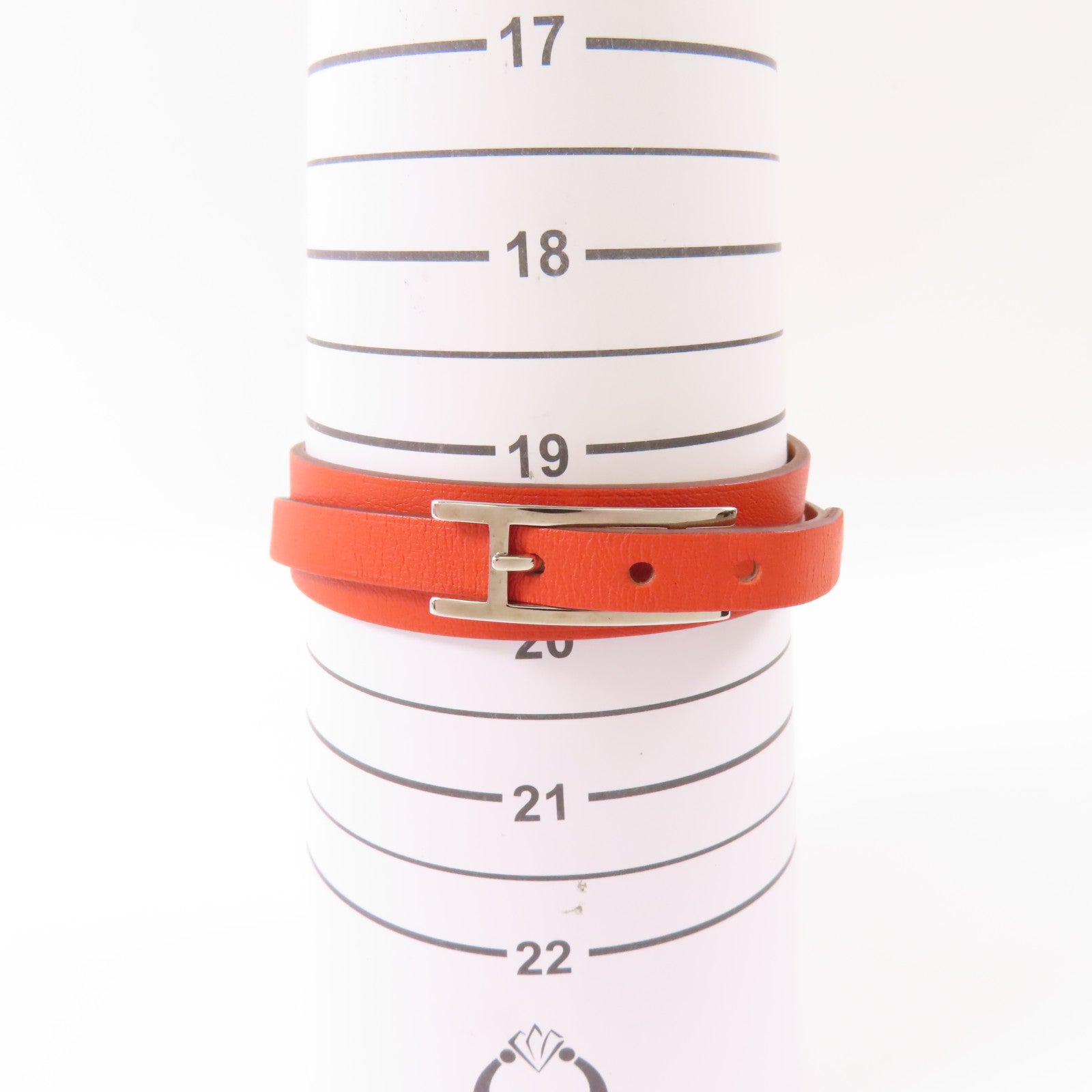 HERMES 【激減優惠】Swift皮革Behapi Double Tour Bracelet銀扣手鏈Rouge Casaque