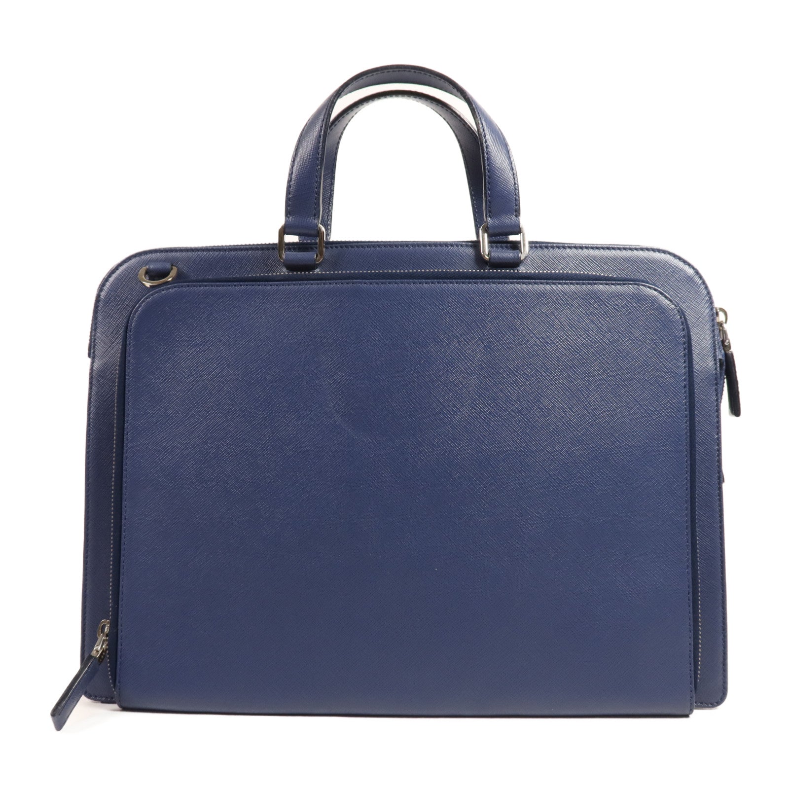 PRADA 牛皮皮革Briefcase銀扣公事包