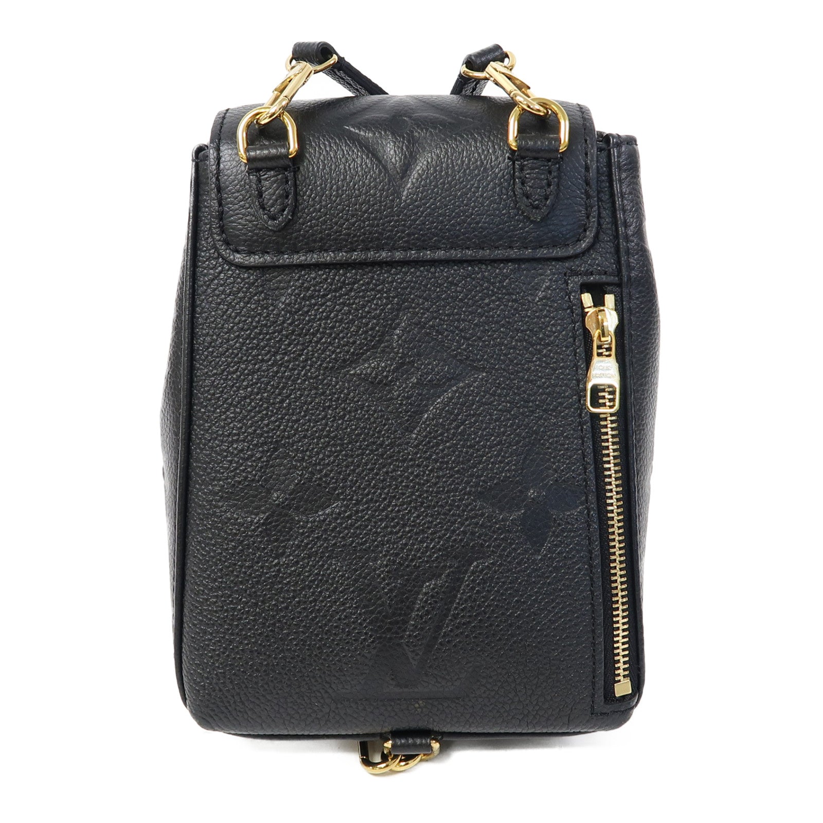 LOUIS VUITTON Monogram Empreinte Tiny Backpack金扣背包黑色