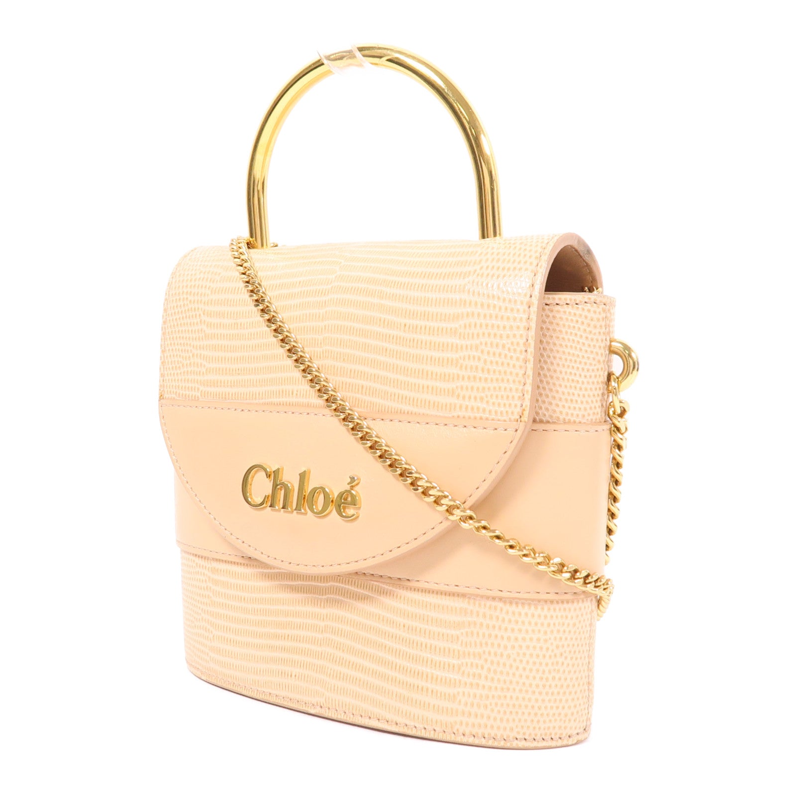 Chloe 牛皮皮革Aby Lock Bag金扣手挽肩背兩用袋
