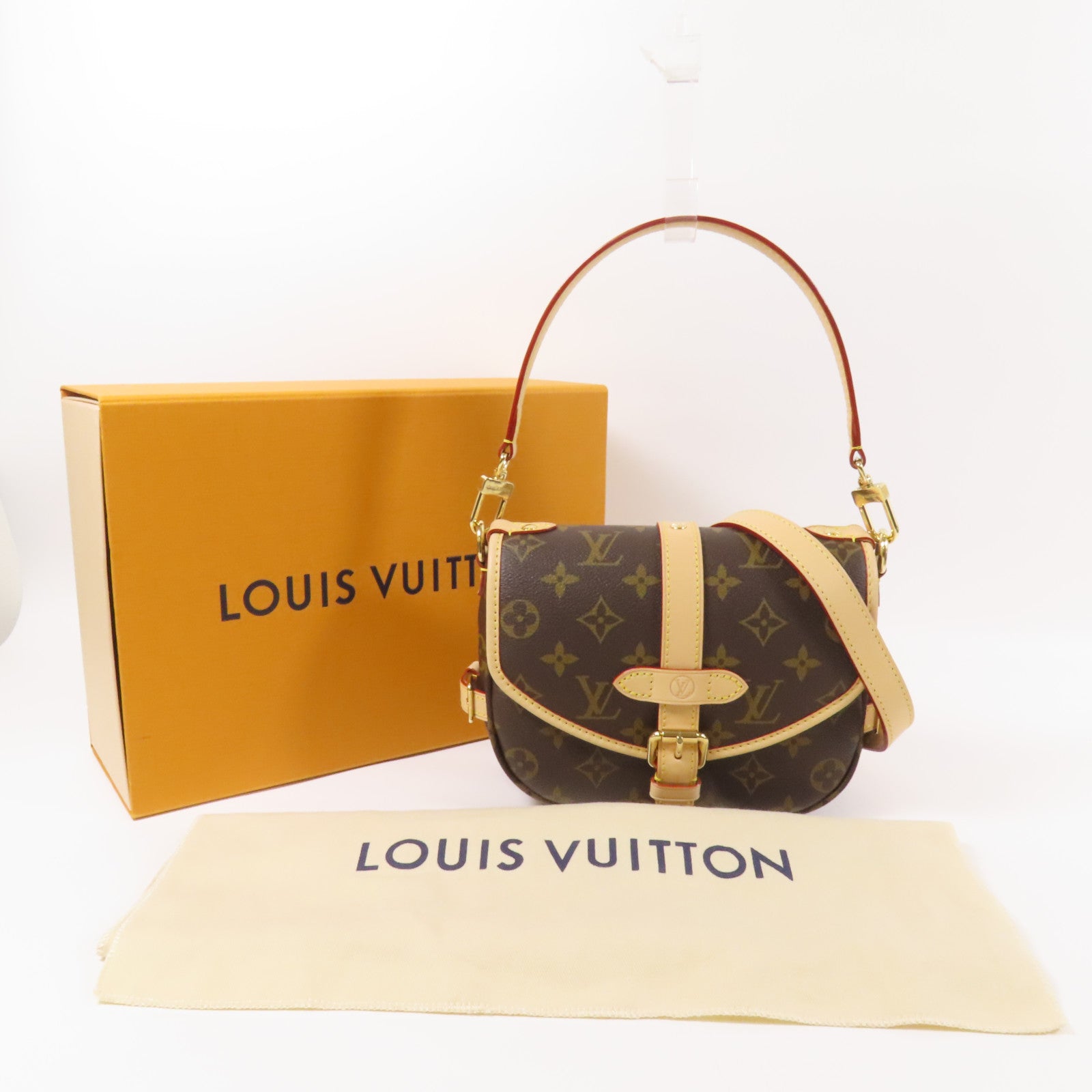 LOUIS VUITTON Monogram Saumur BB金扣手挽肩背兩用袋