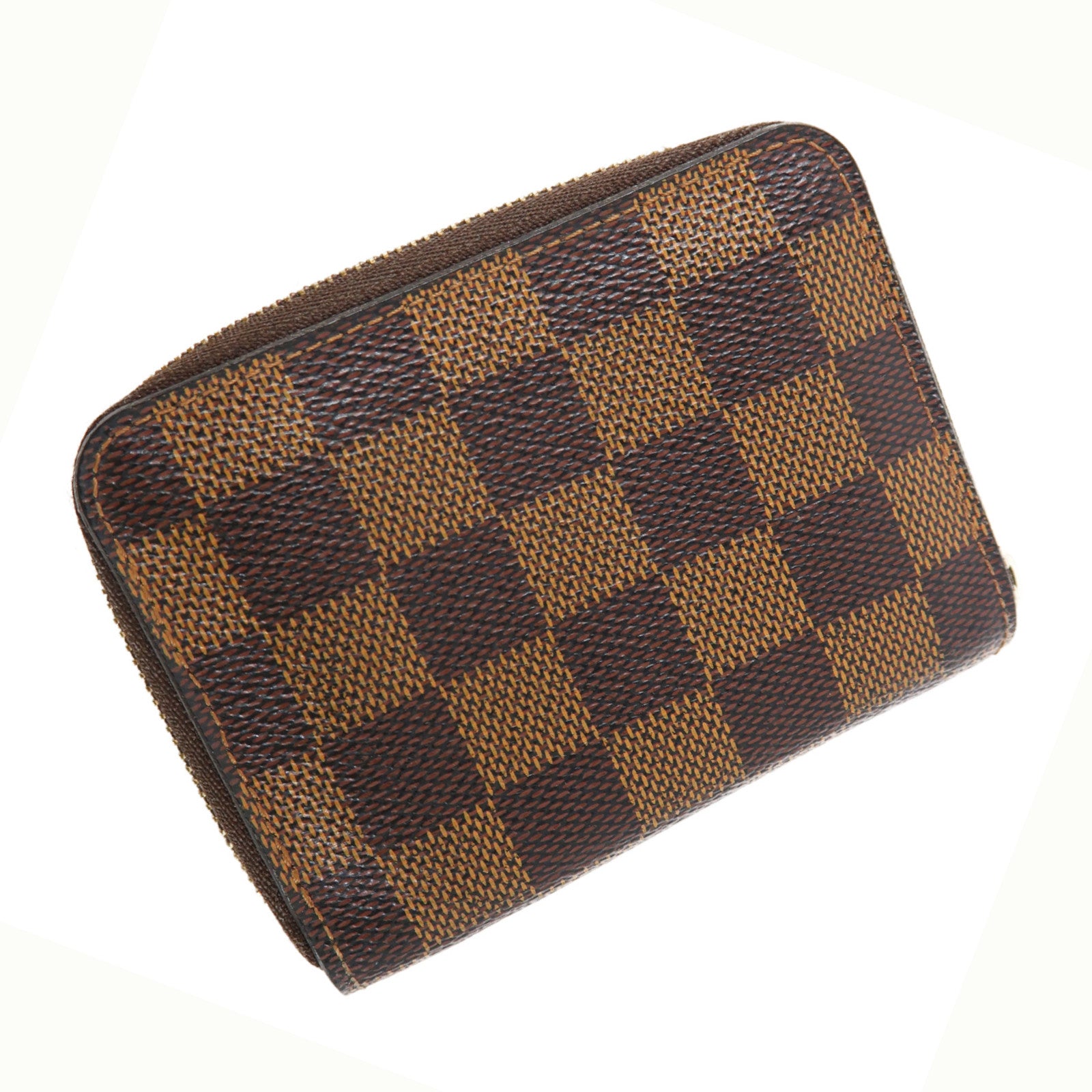 LOUIS VUITTON Damier Zipper Wallet金扣短錢包啡色