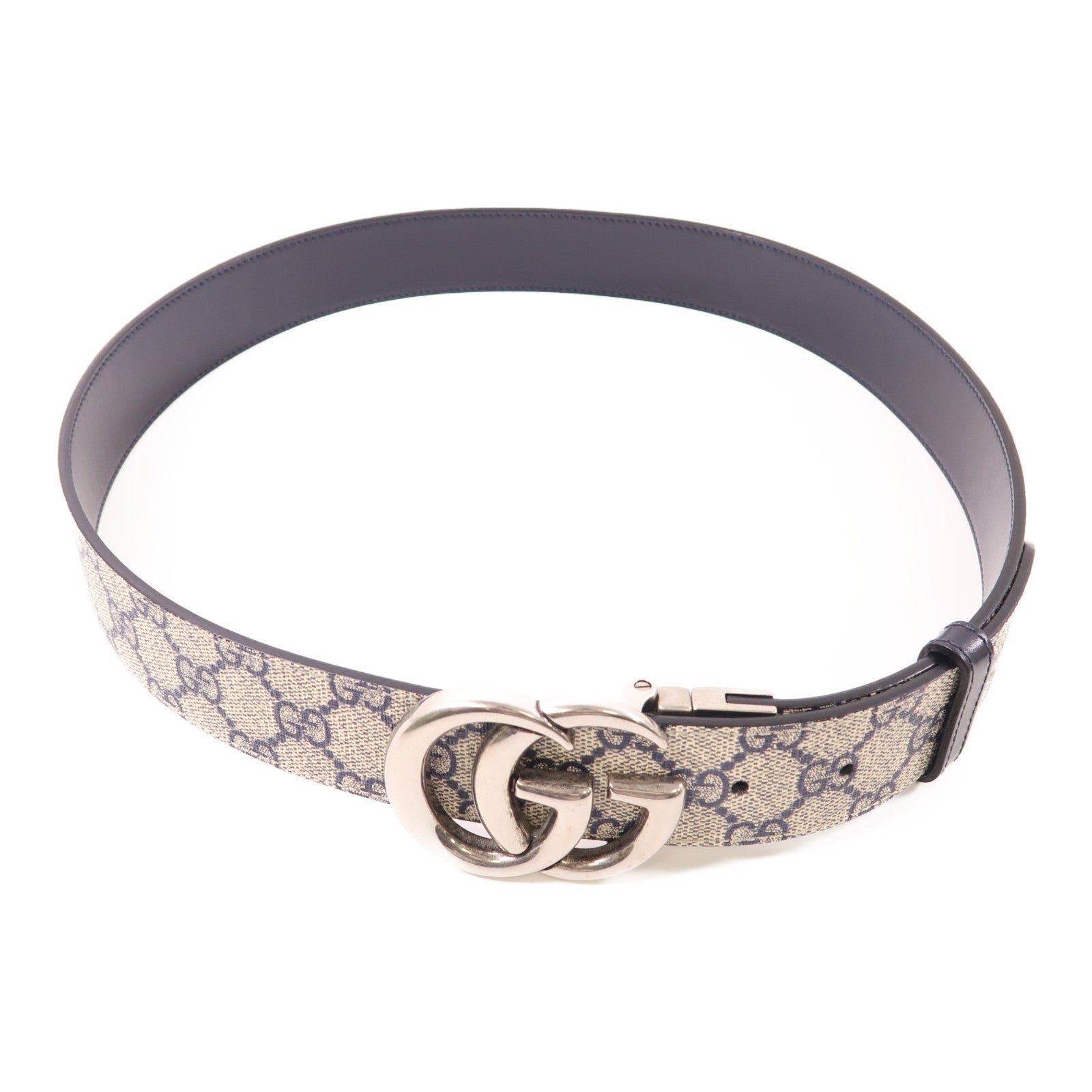 GUCCI 塗層帆布Belt銀扣皮帶