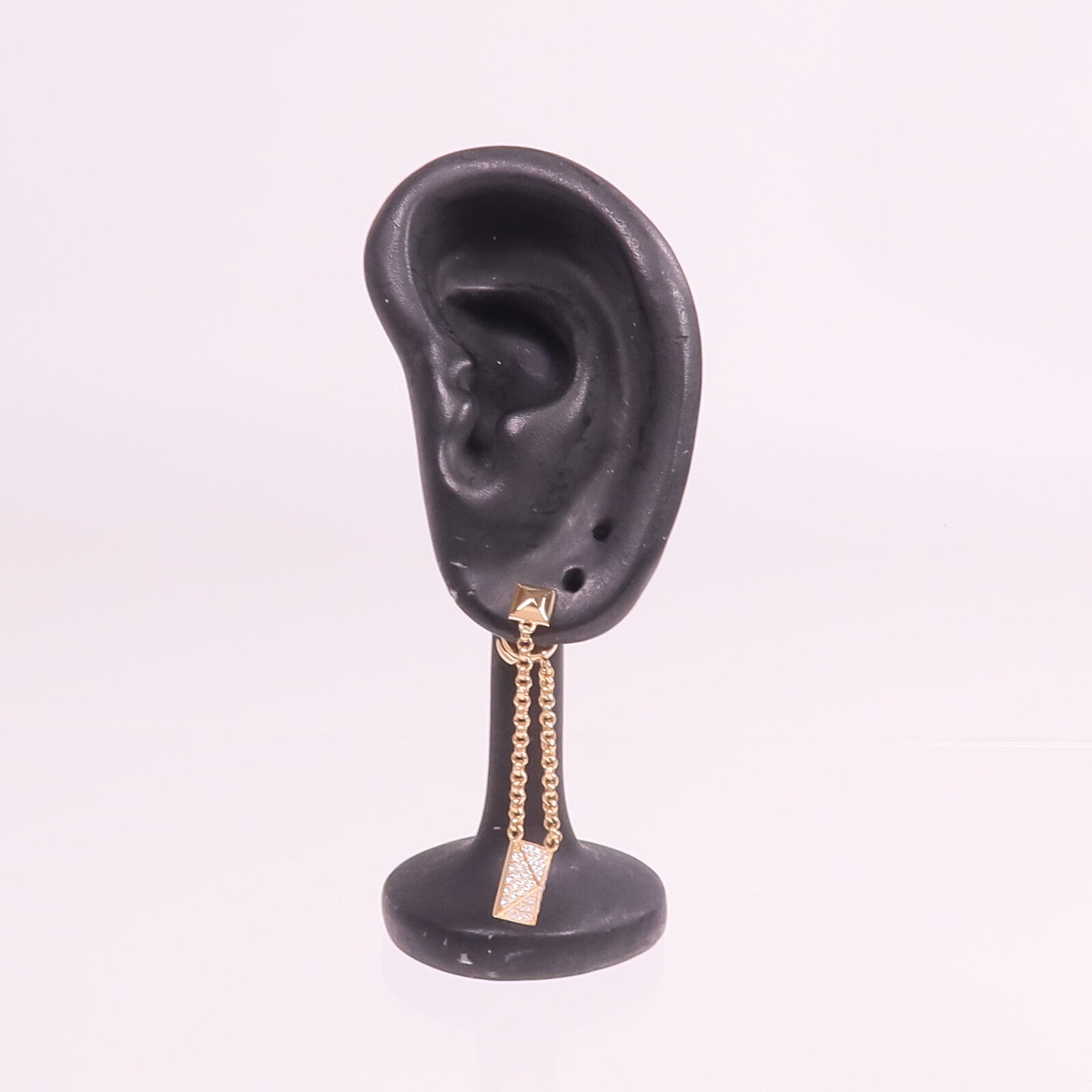 HERMES 18K玫瑰金Clou d'H dangle Earrings鑽石耳環
