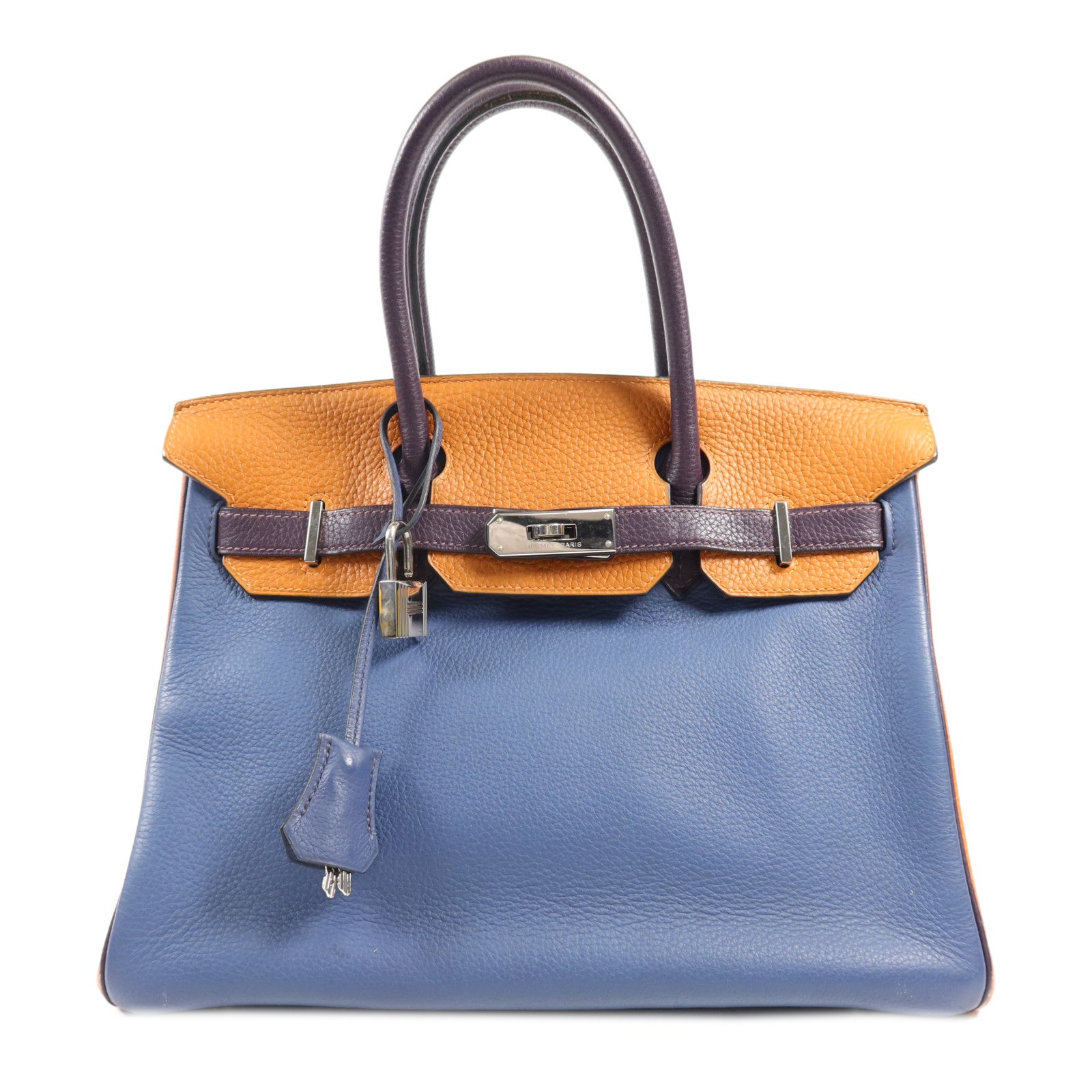 HERMES Togo皮革Birkin 30銀扣手挽袋Colvert/Orange/Prune
