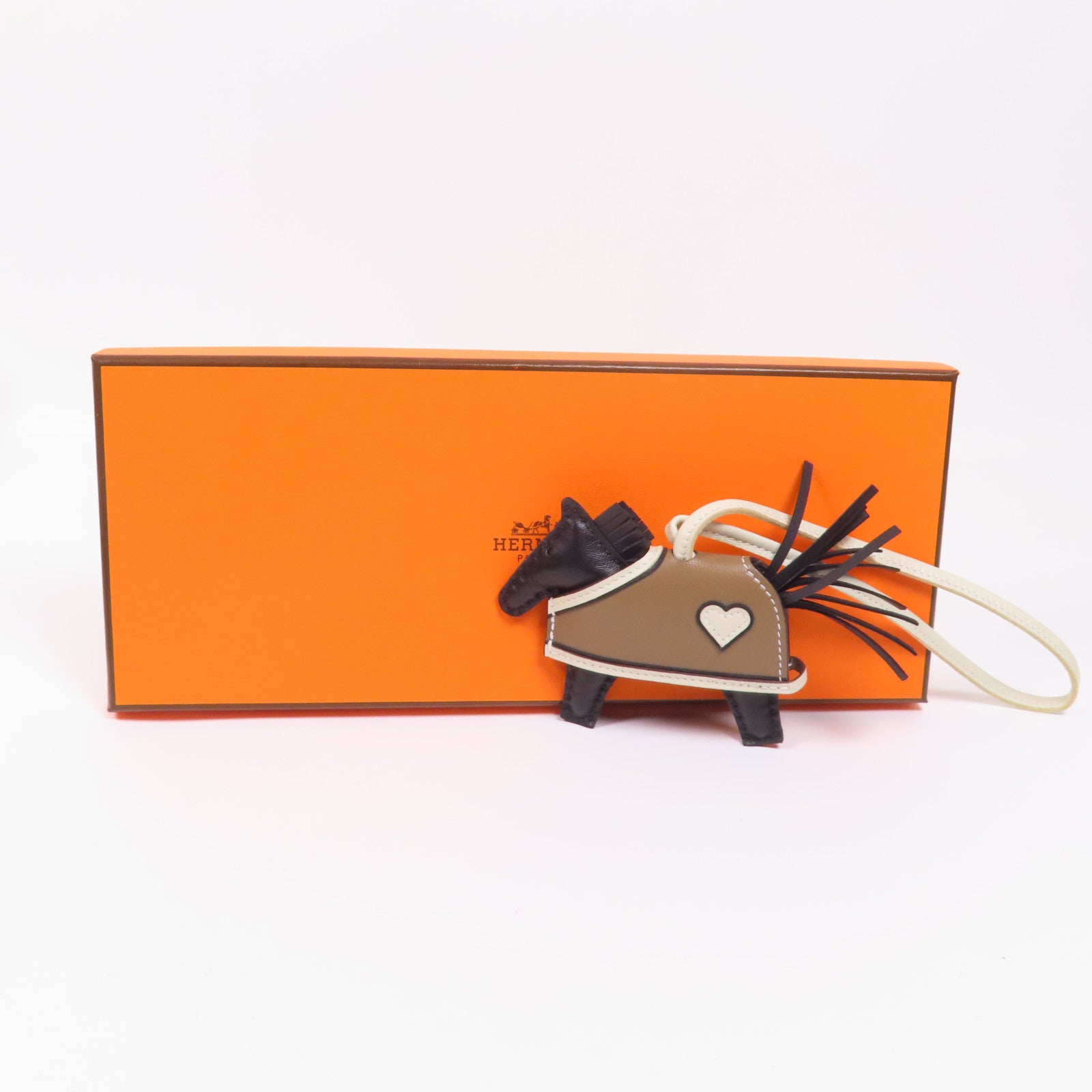 HERMES Milo皮革Rodeo Rodeo Coeur PM掛飾Noir