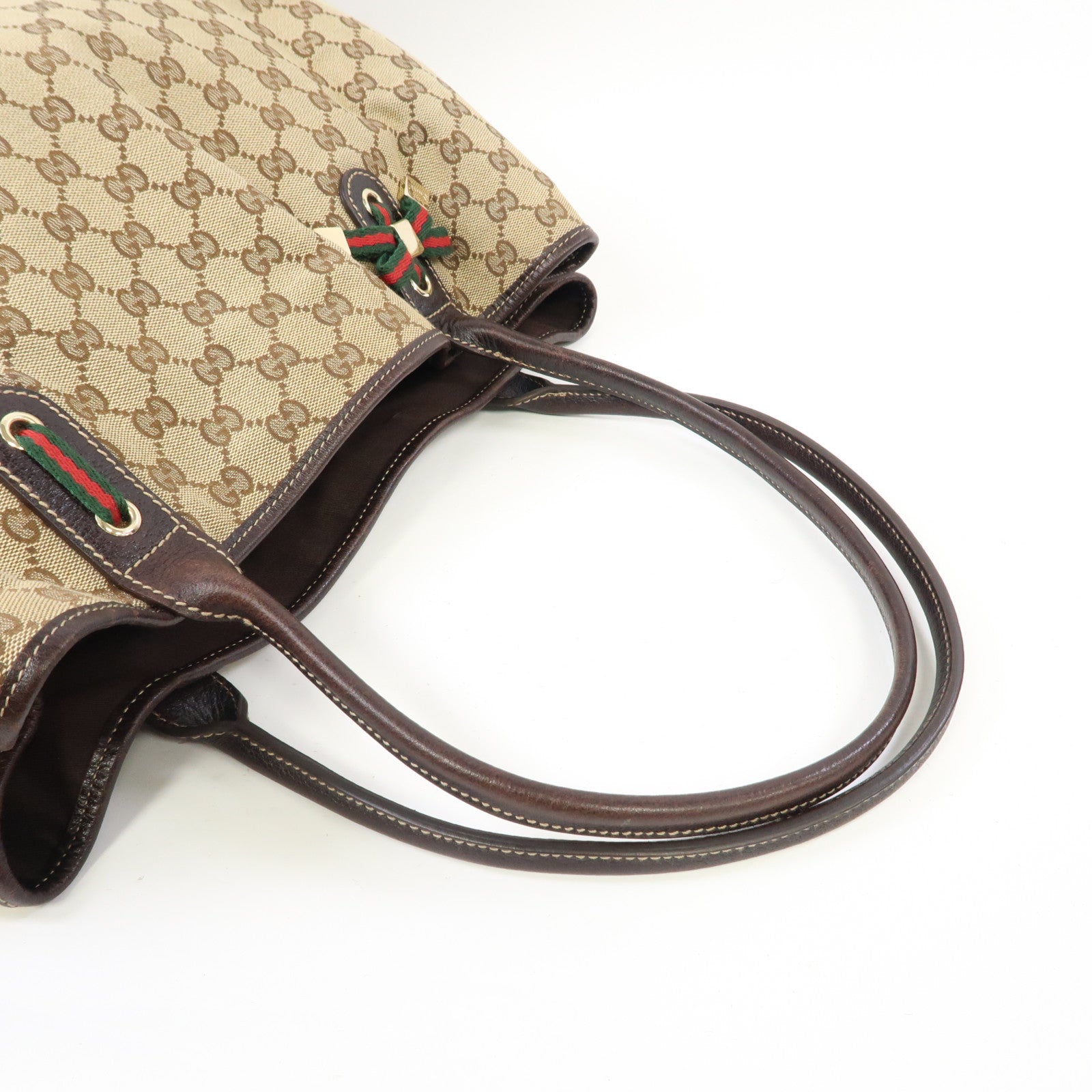 GUCCI 帆布Princy Tote Bag金扣肩背袋啡色