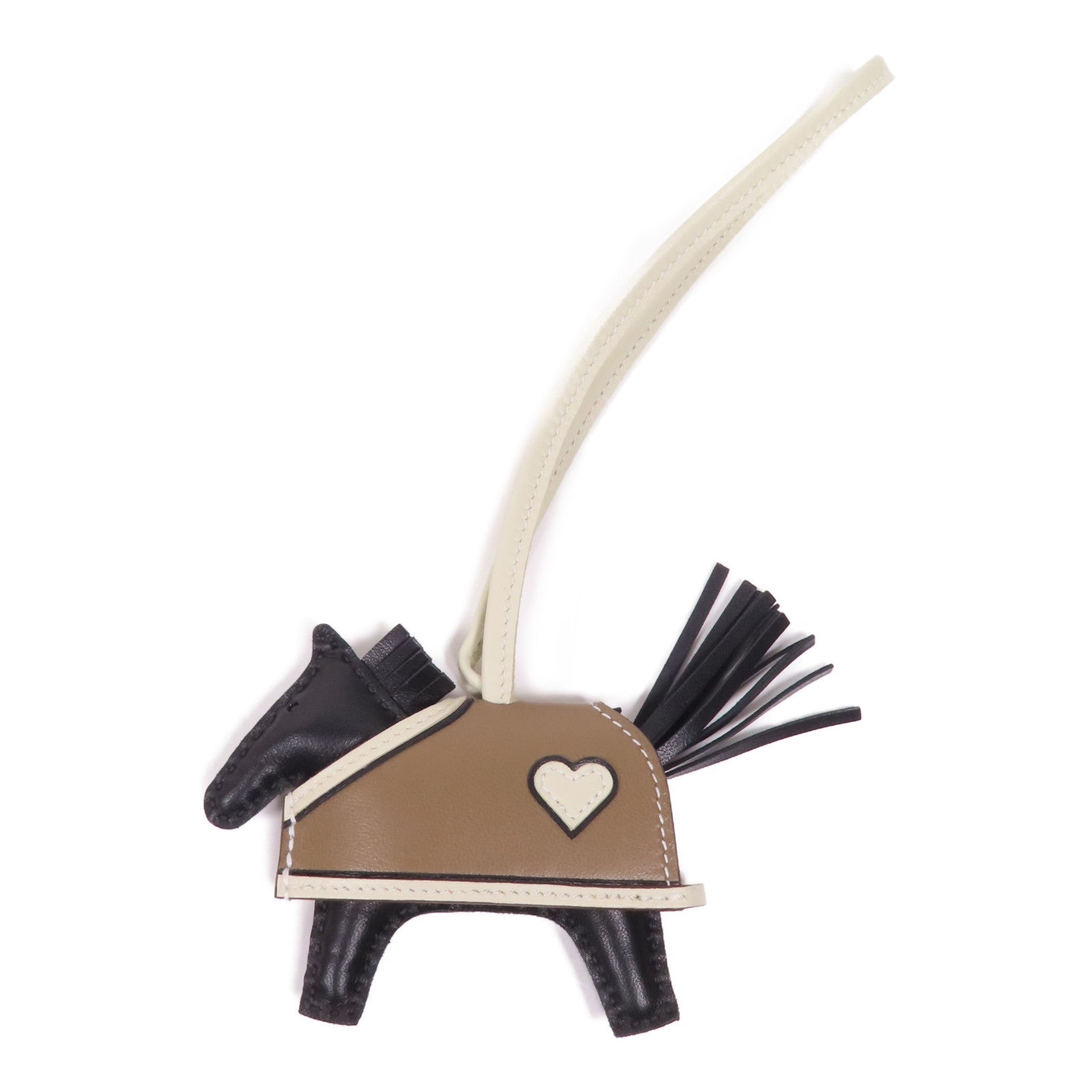 HERMES Milo皮革Rodeo Rodeo Coeur PM掛飾Noir