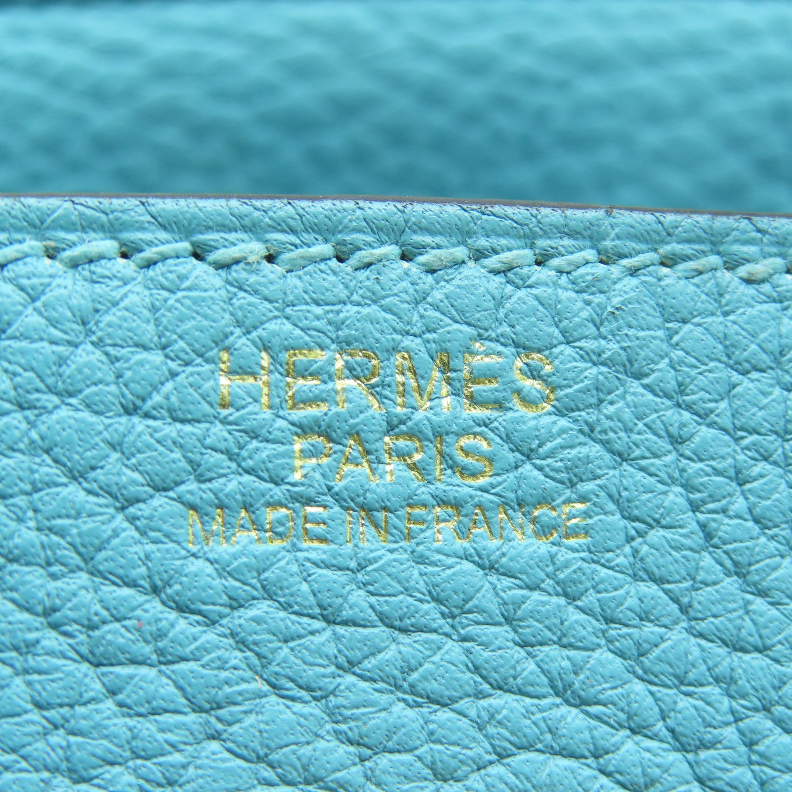 HERMES 【清倉大減價】Clemence皮革Birkin 30金扣手挽袋聖西爾水藍