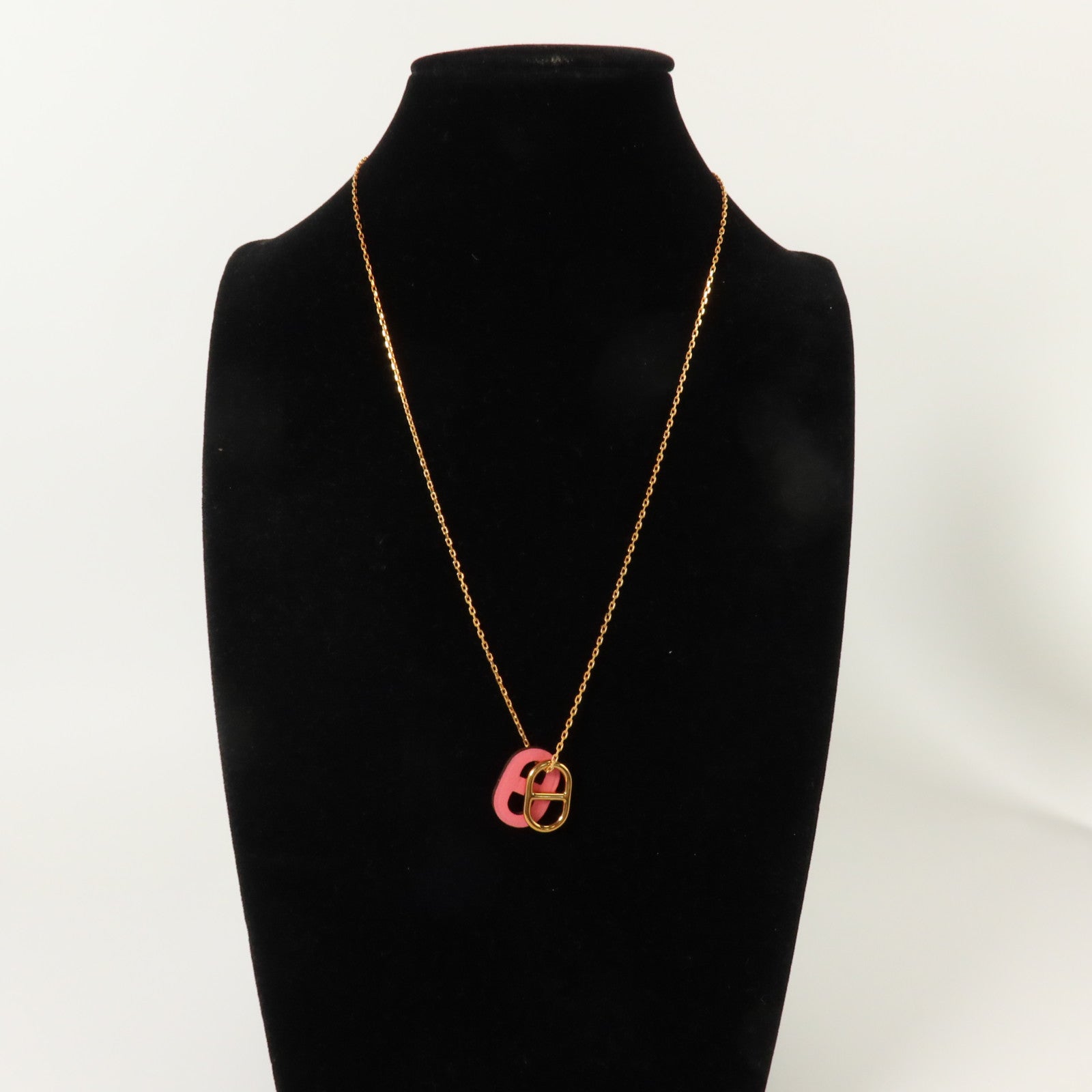 HERMES Swift皮革/金屬O'Maillon Pendant Necklace項鏈