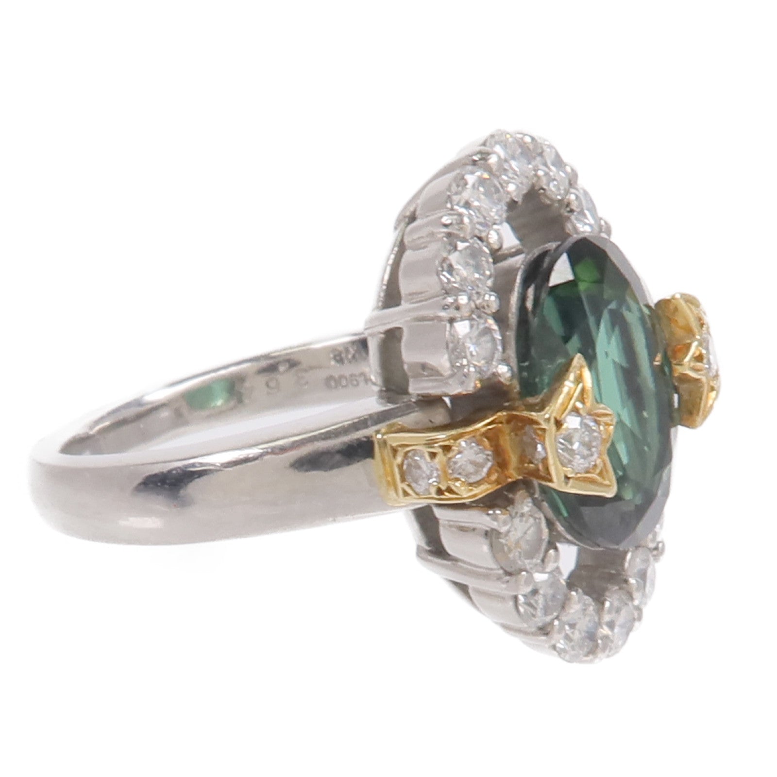 JEWELRY 18K黃金/PT900鉑金Tourmaline Diamond Ring碧璽/鑽石戒指