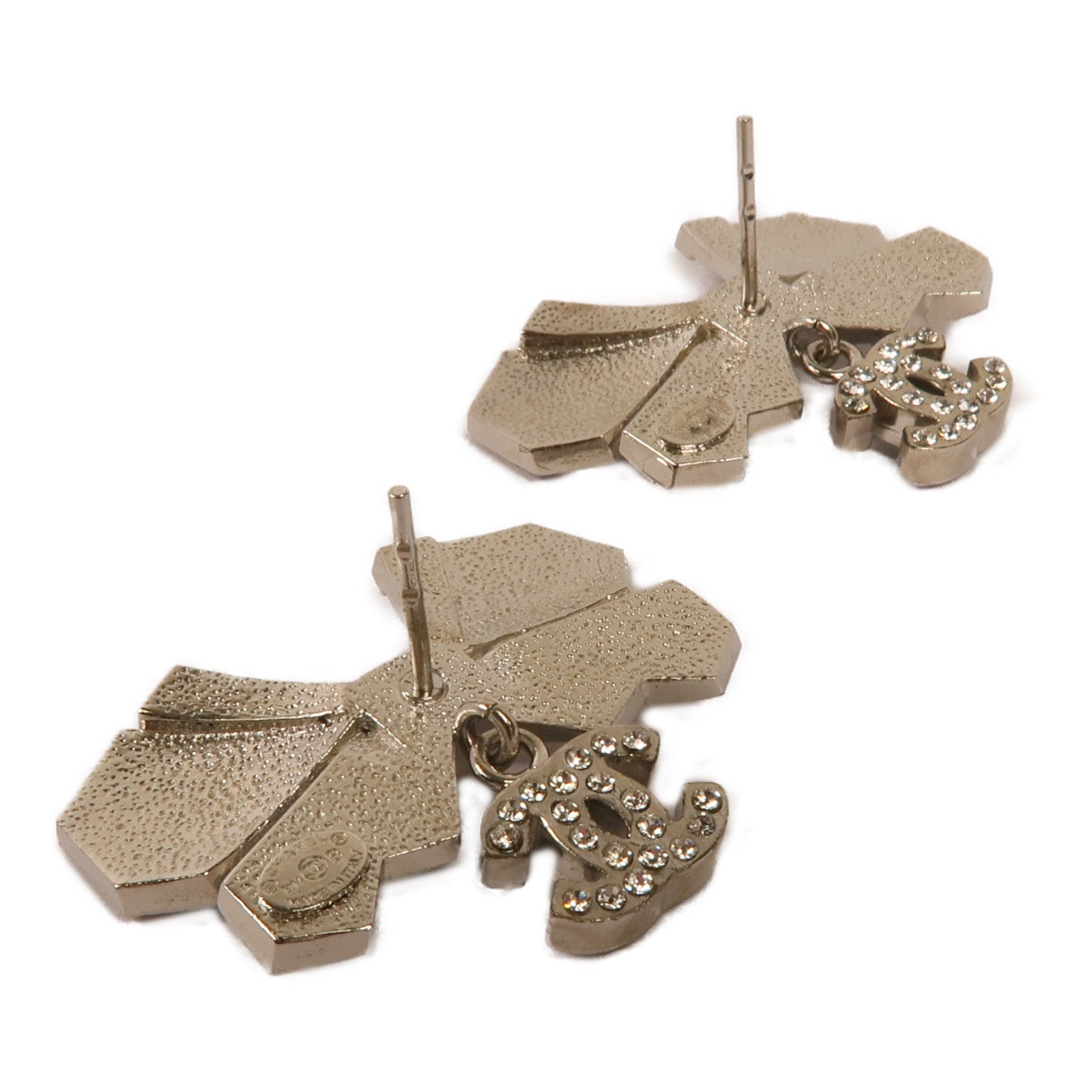 CHANEL CC Earrings Metal Silver