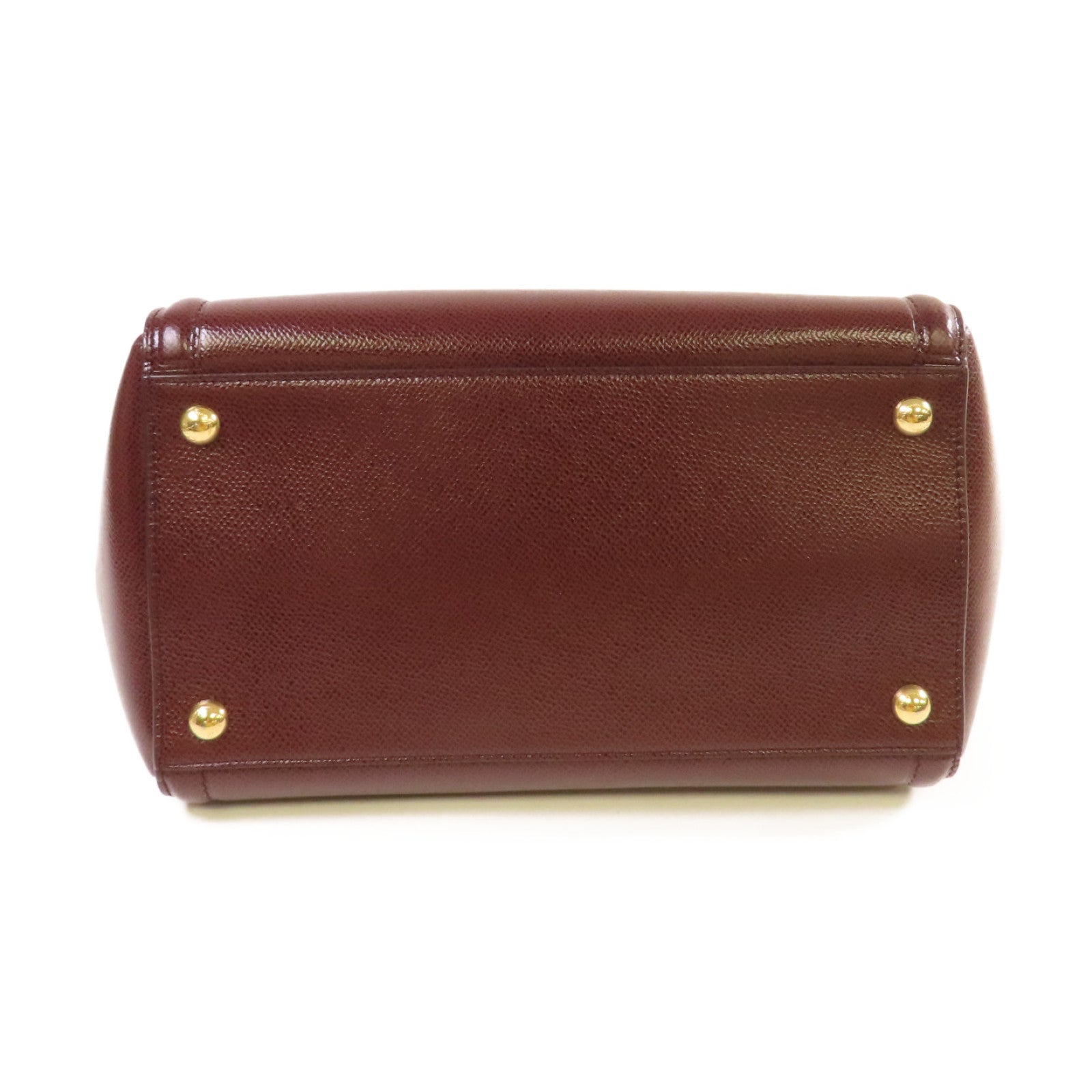 Salvatore Ferragamo 牛皮皮革2Way Shoulder Bag金扣手挽肩背兩用袋酒紅色