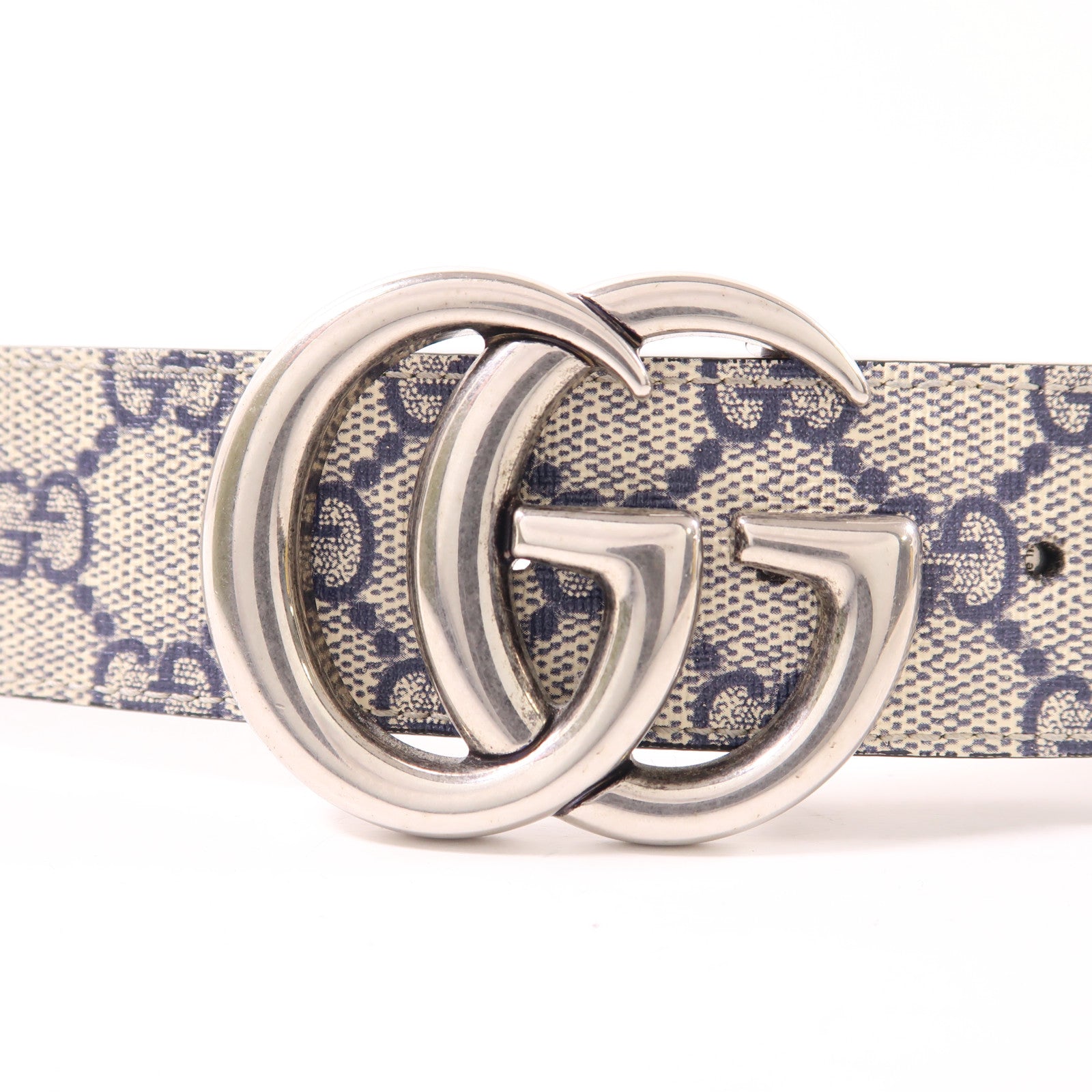 GUCCI 塗層帆布Belt銀扣皮帶