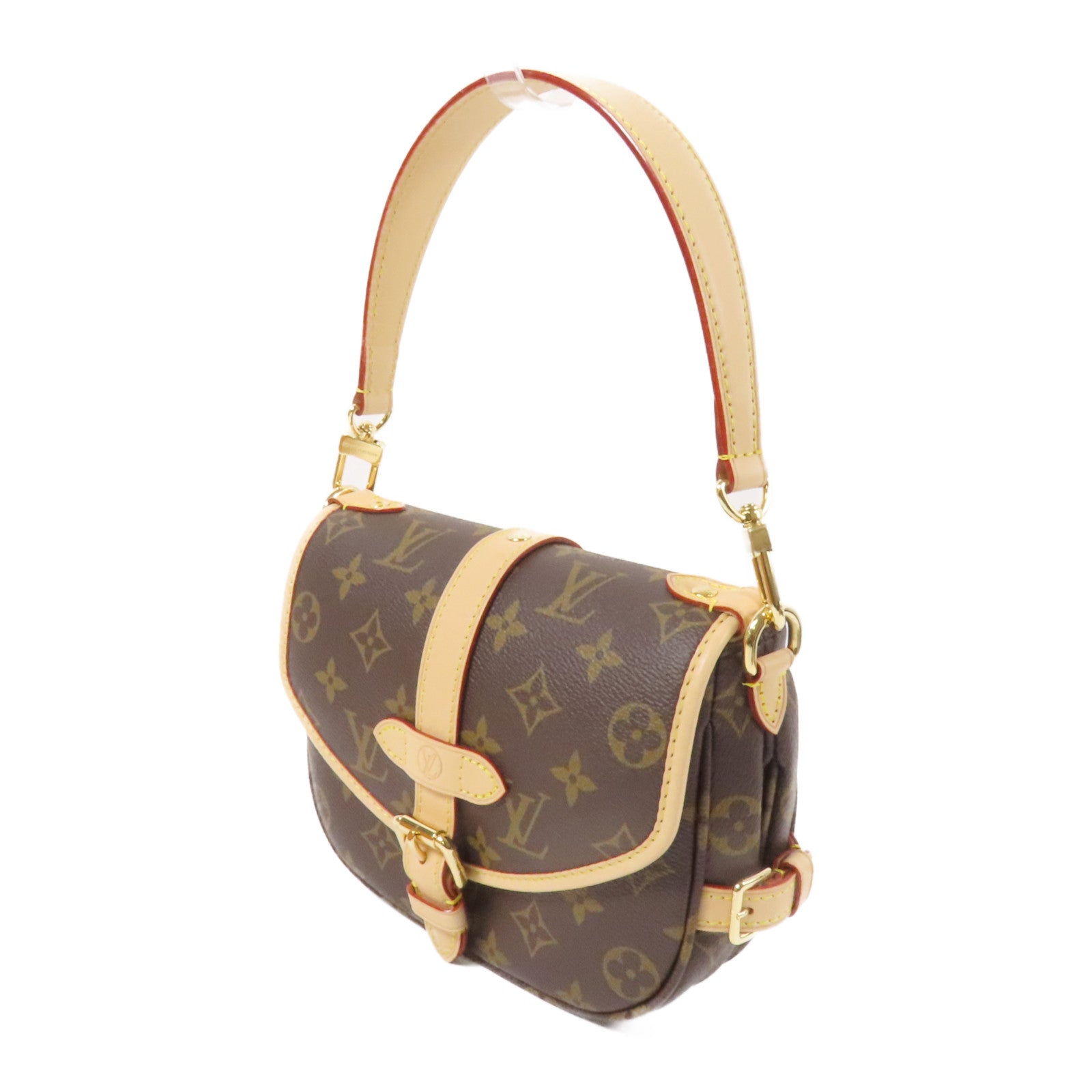 LOUIS VUITTON Monogram Saumur BB金扣手挽肩背兩用袋