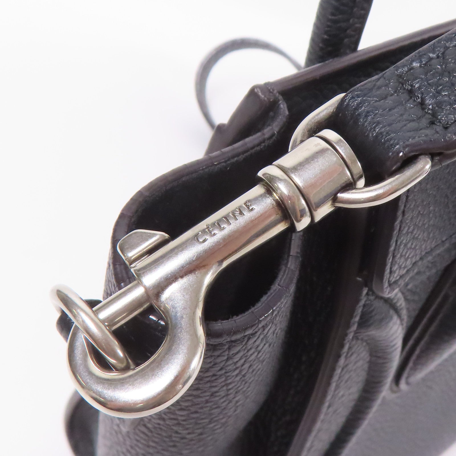 CELINE 牛皮皮革Nano Luggage銀扣手挽肩背兩用袋