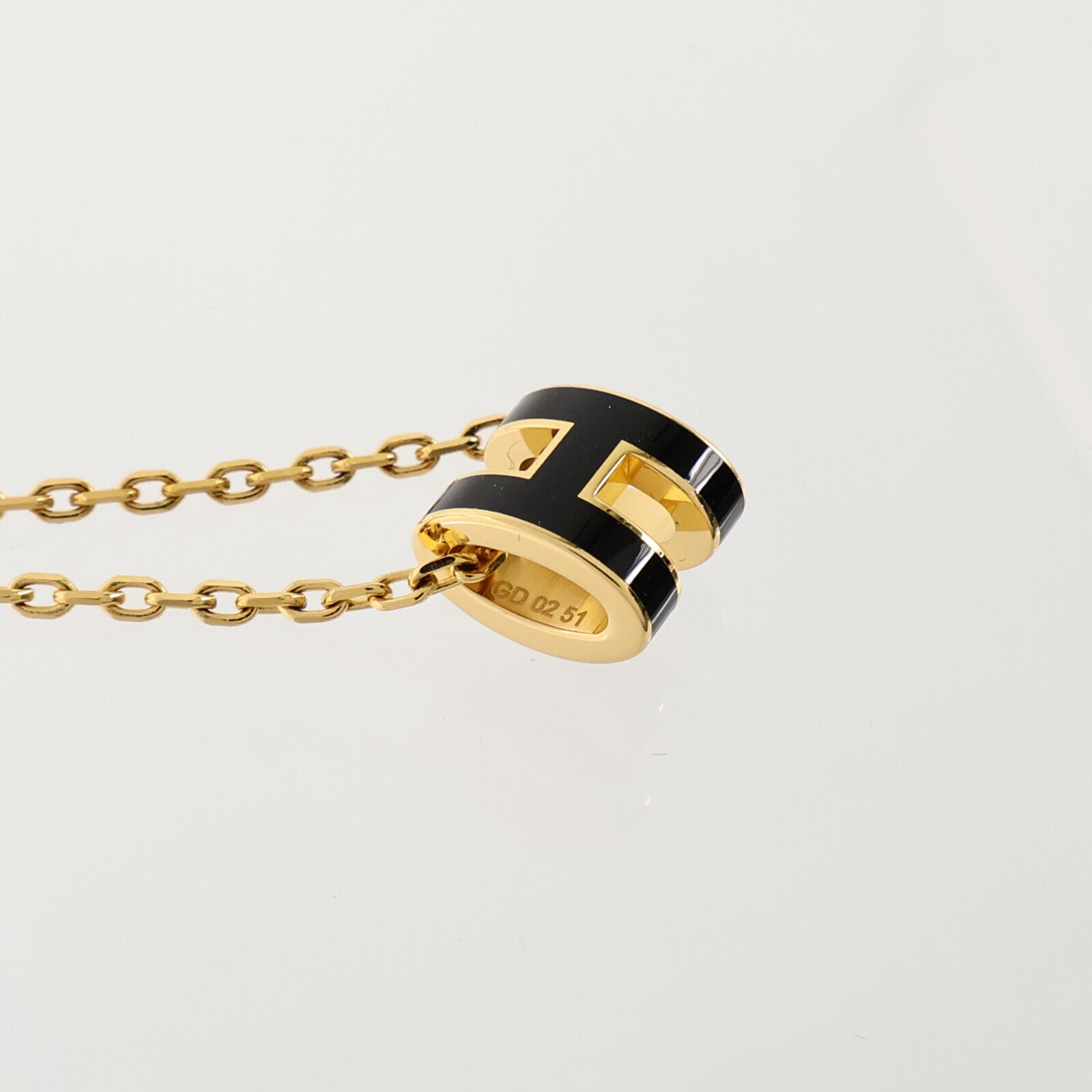 HERMES 金屬/琺瑯Mini Pop H Necklac金扣項鏈