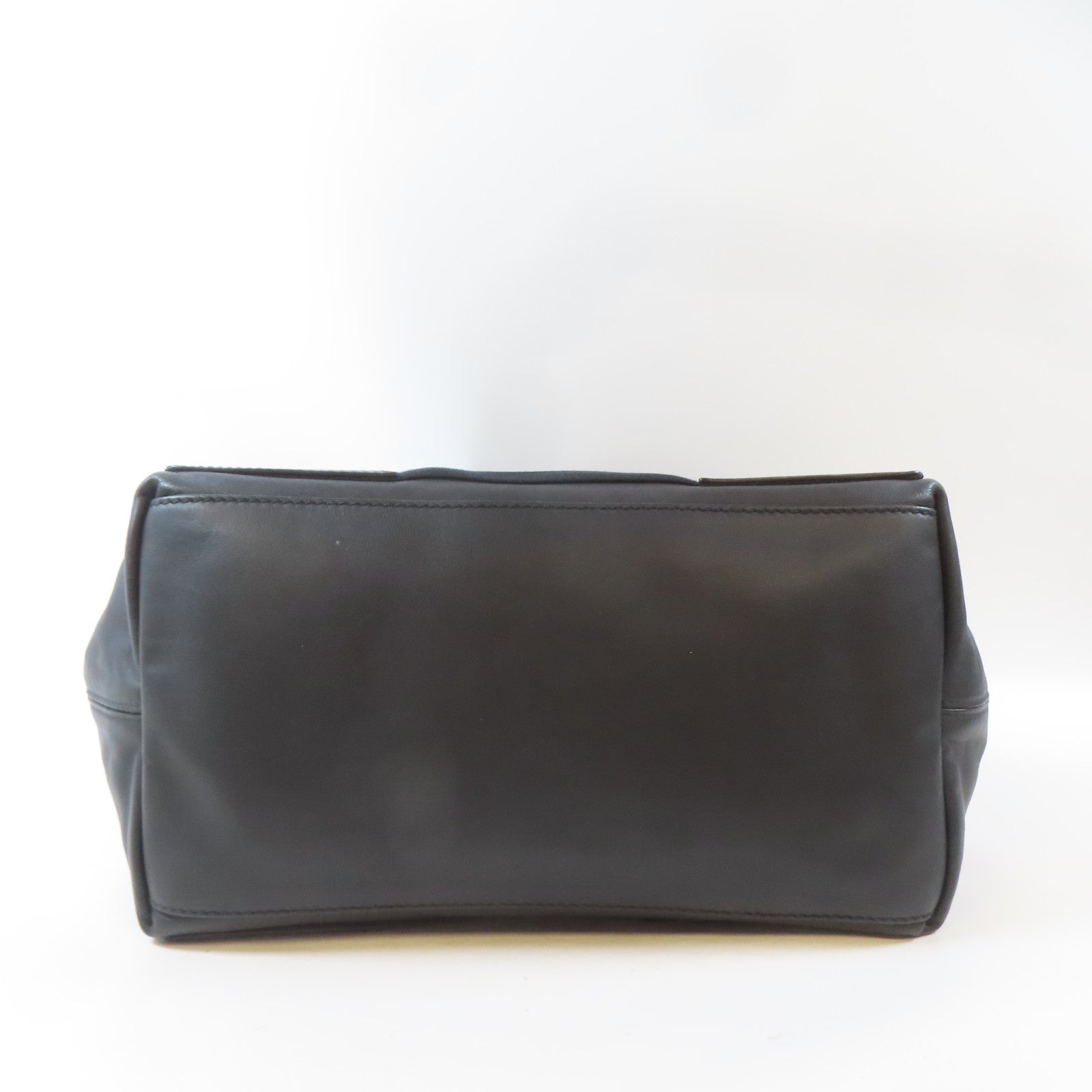 BALENCIAGA 羊皮皮革Navy Cabas銀扣手挽袋黑色
