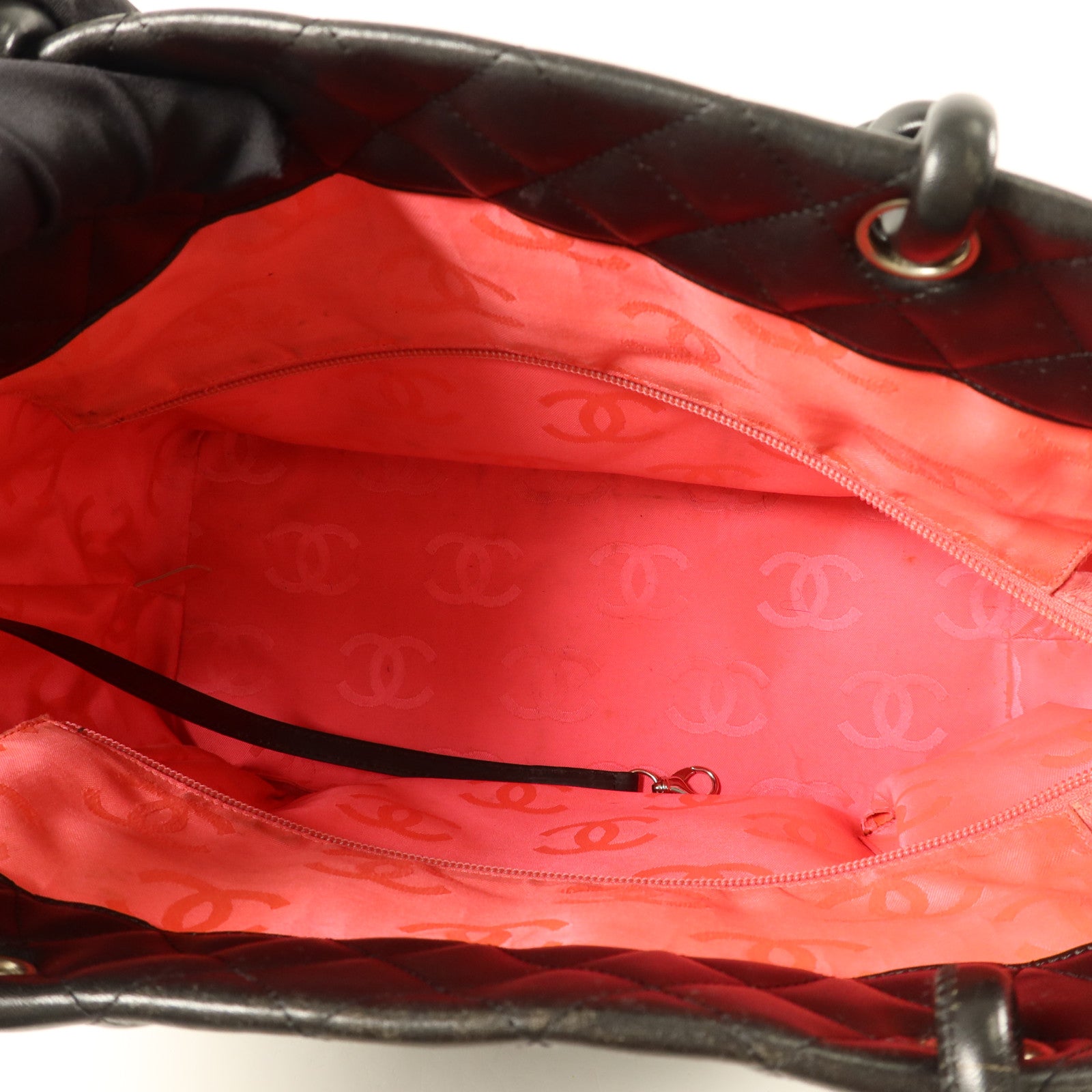 CHANEL 牛皮皮革Cambon Tote Bag銀扣手挽袋