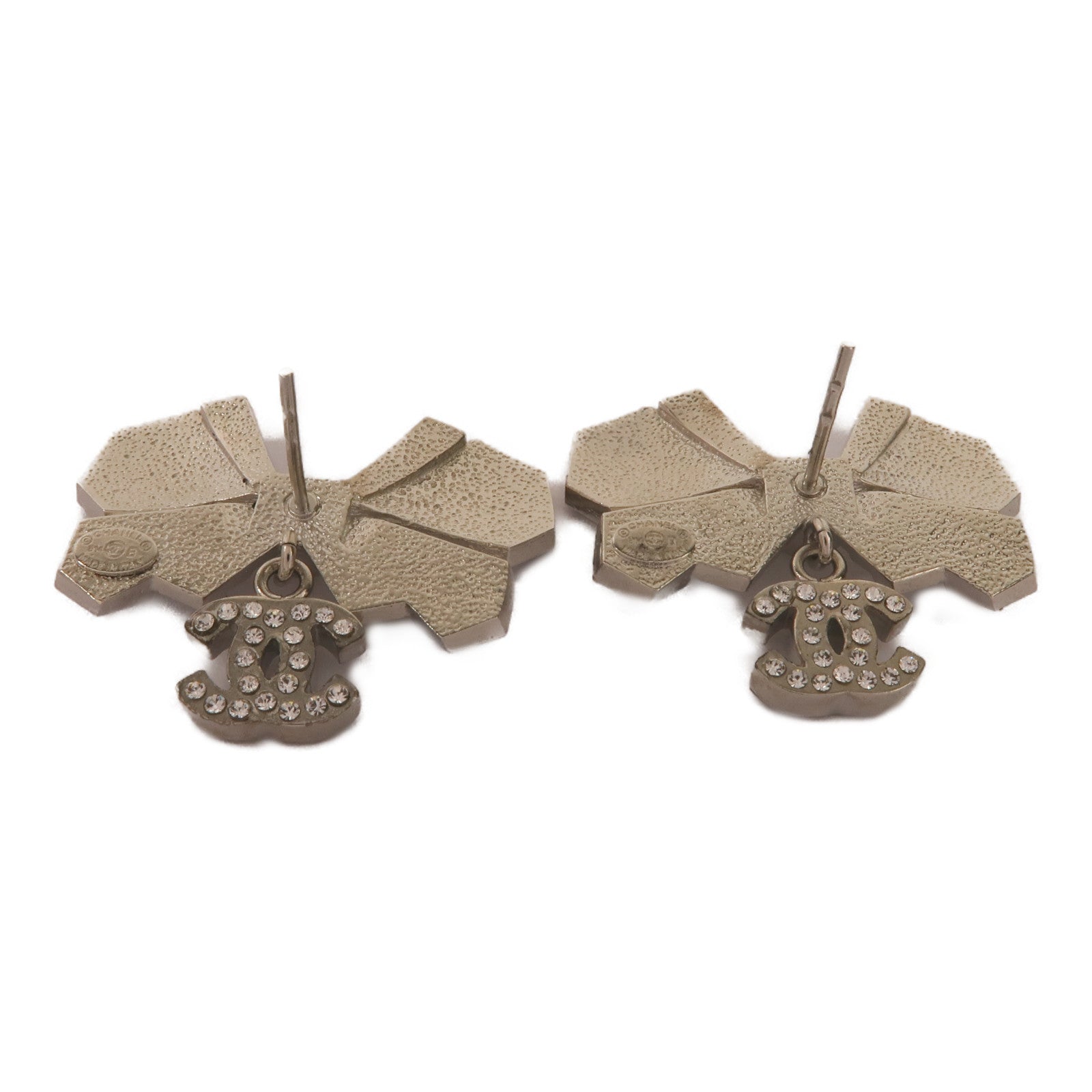 CHANEL CC Earrings Metal Silver