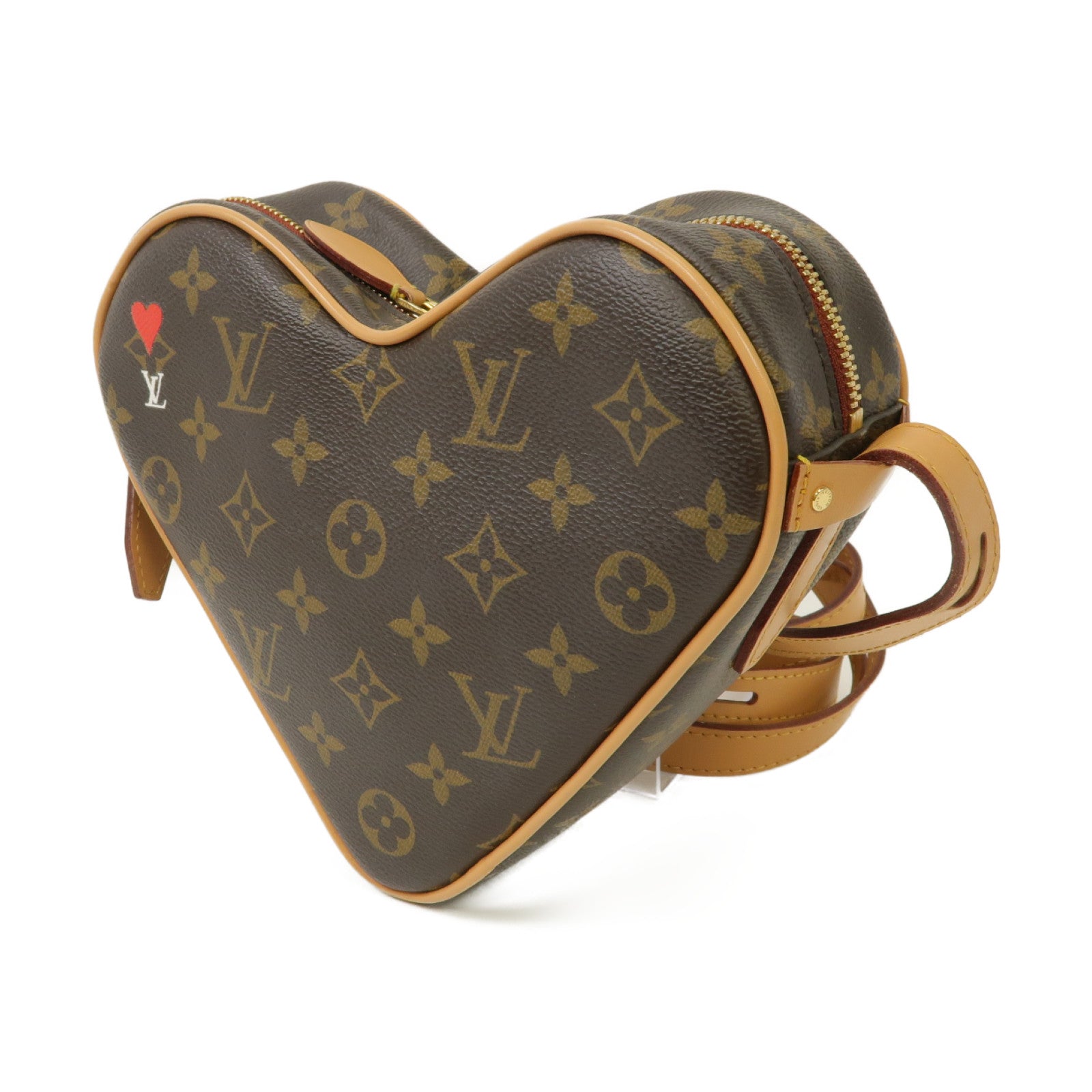 LOUIS VUITTON Monogram Game On Coeur金扣肩背袋啡色