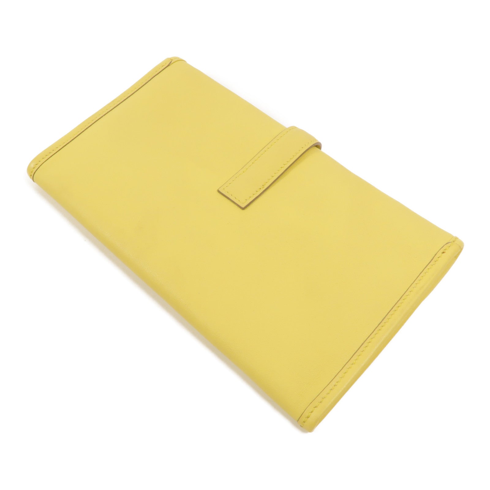 HERMES Swift皮革Jige Duo Clutch手拿包Jaune de Naples