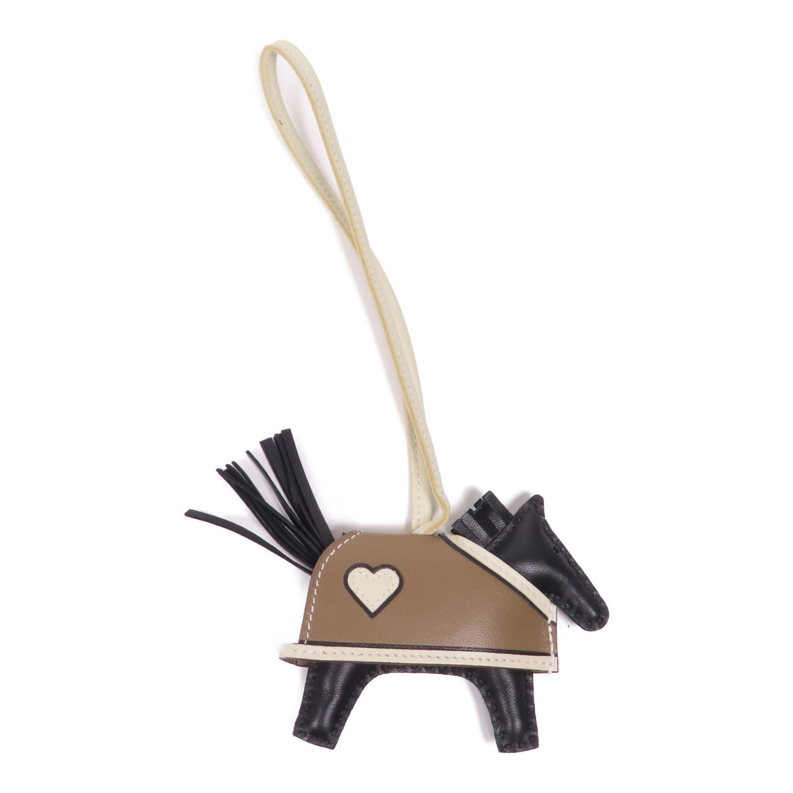 HERMES Milo皮革Rodeo Rodeo Coeur PM掛飾Noir