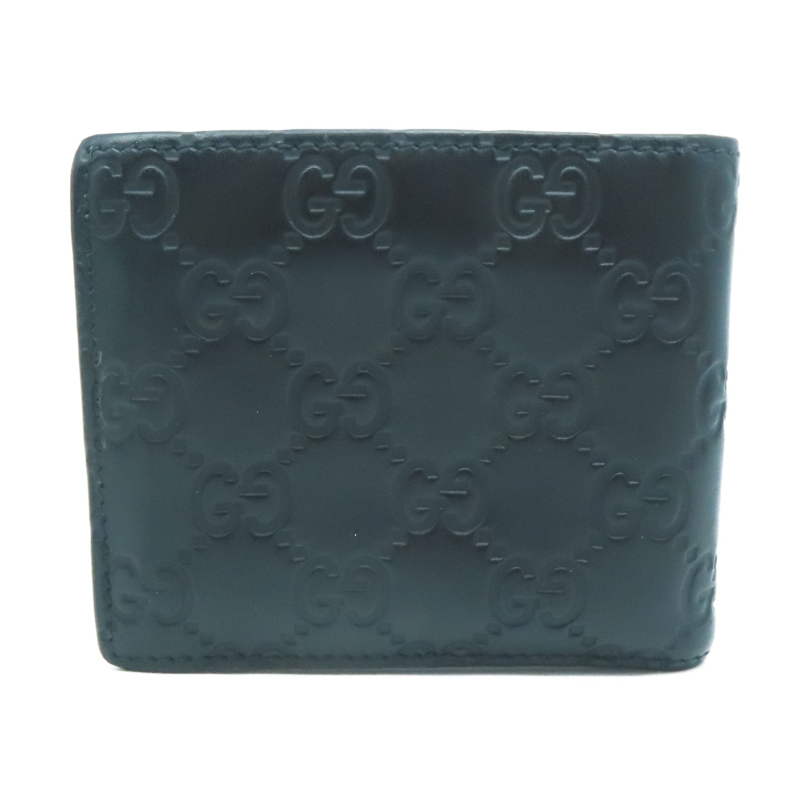 GUCCI 【激減優惠】牛皮皮革Wallet銀扣錢包黑色