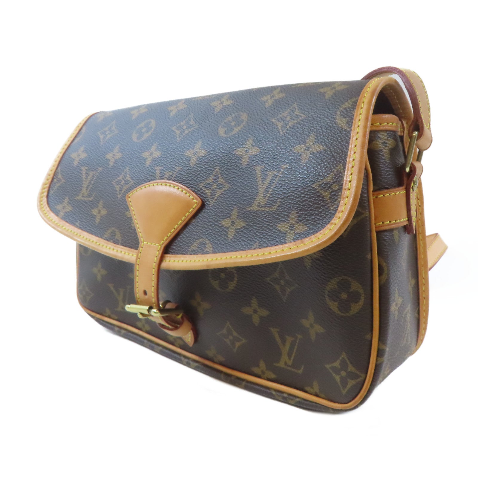 LOUIS VUITTON Monogram Sologne金扣肩背袋啡色