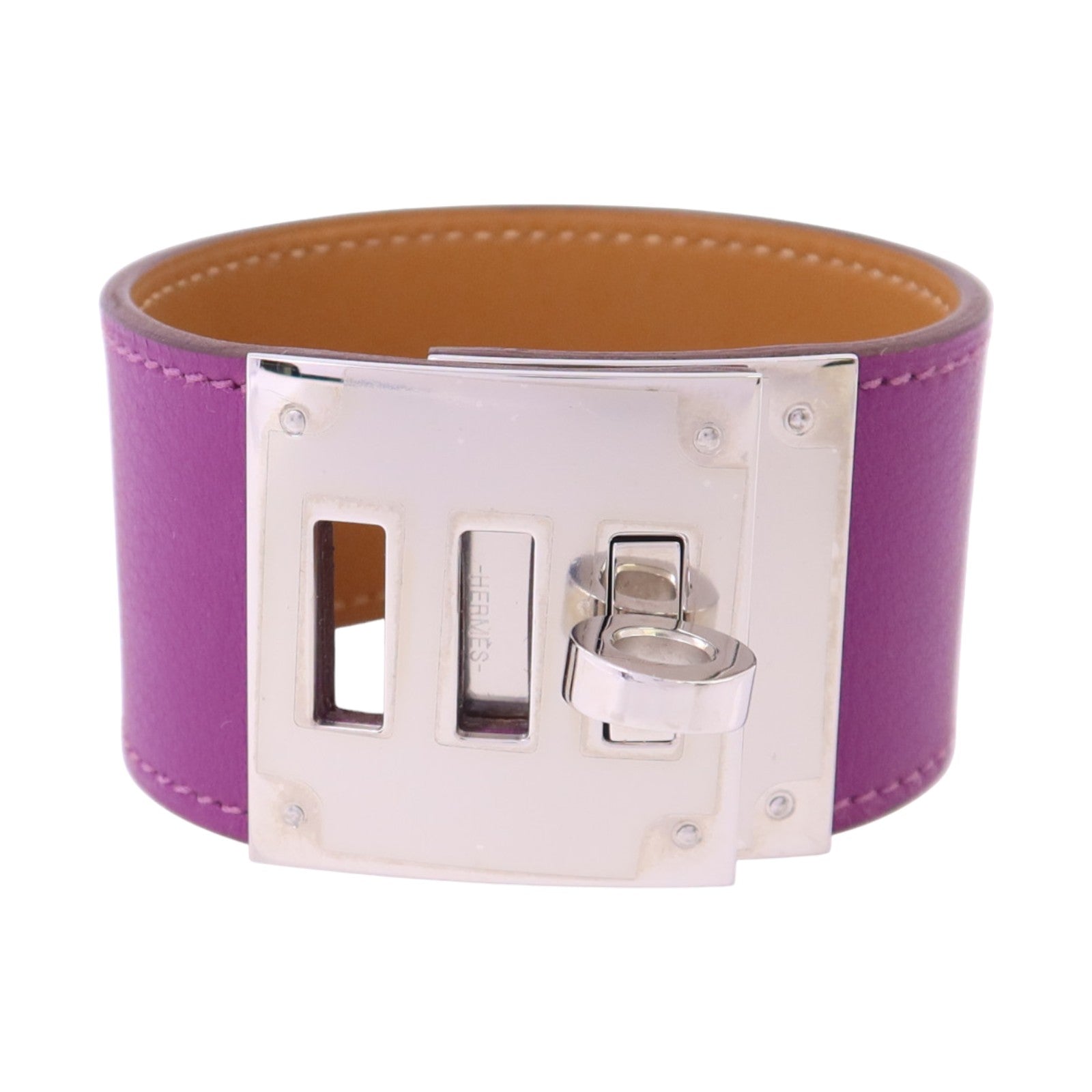 HERMES Swift皮革Kelly Dog Bracelet銀扣手鏈