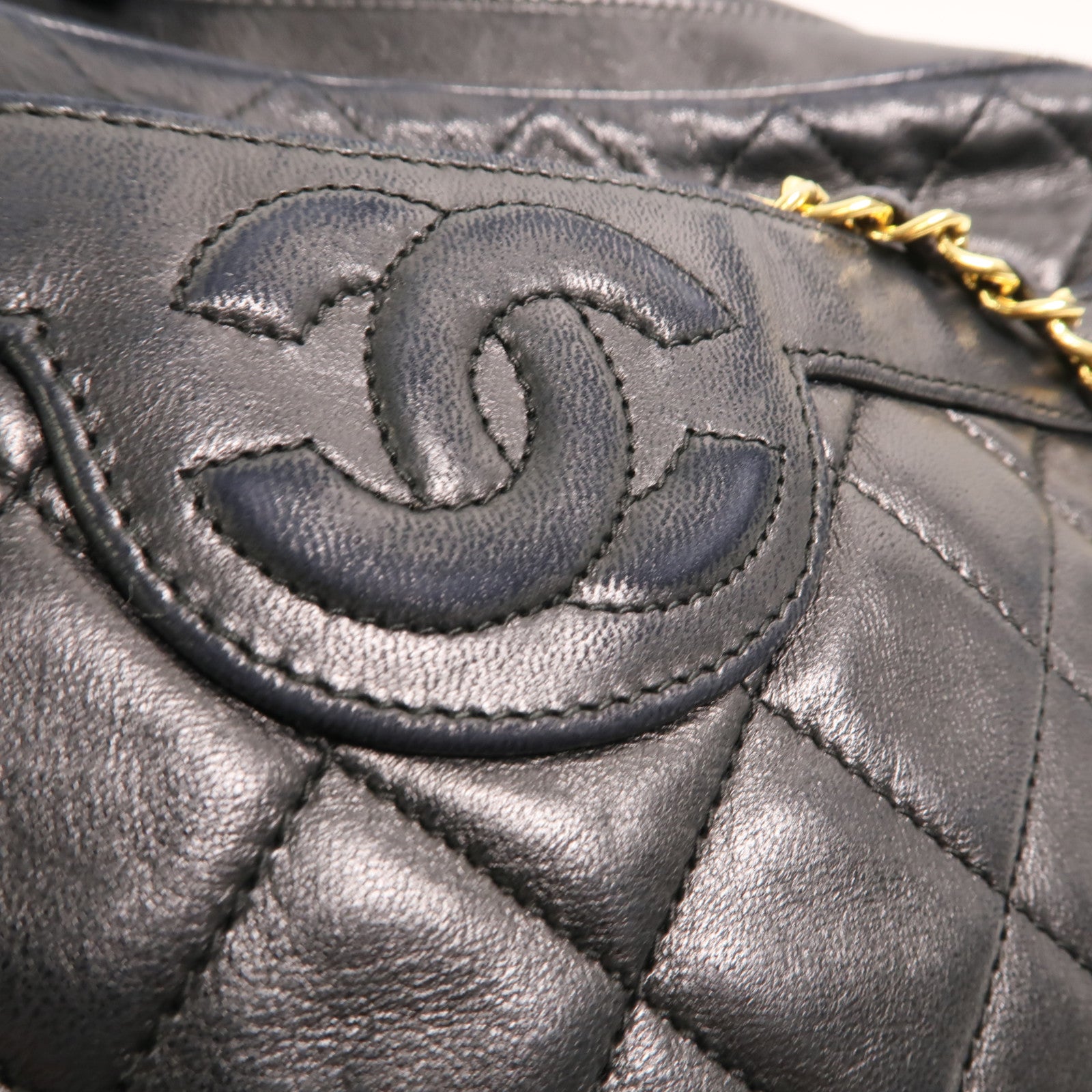 CHANEL 羊皮皮革Vintage鏈帶肩背袋