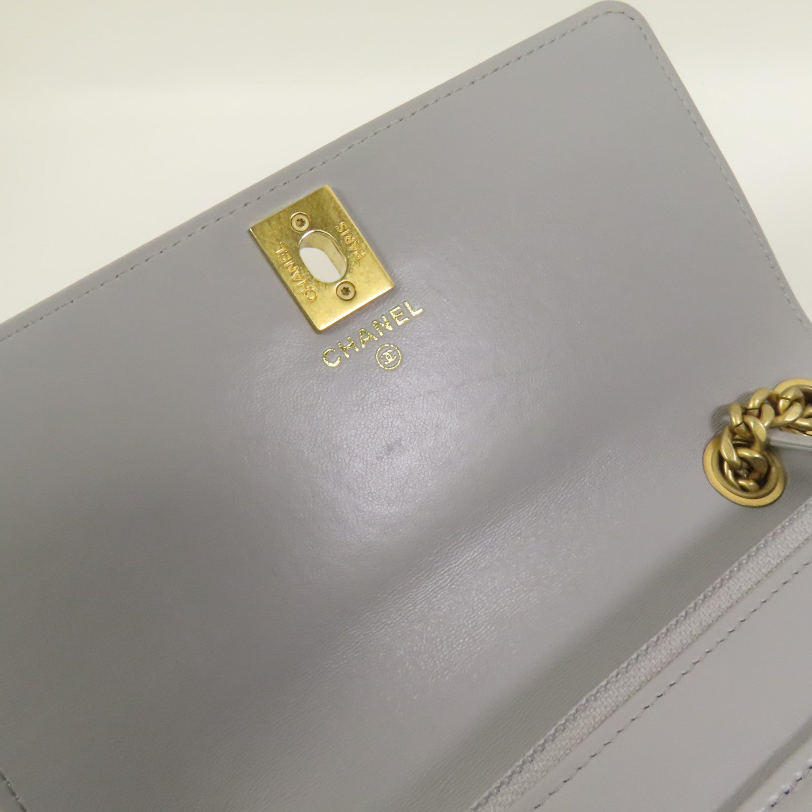 CHANEL 羊皮皮革Wallet On Chain金扣鏈帶肩背袋