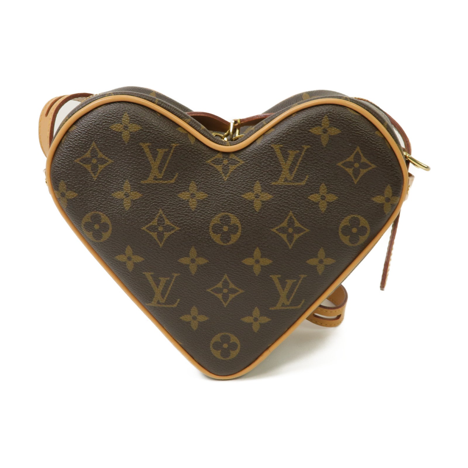 LOUIS VUITTON Monogram Game On Coeur金扣肩背袋啡色