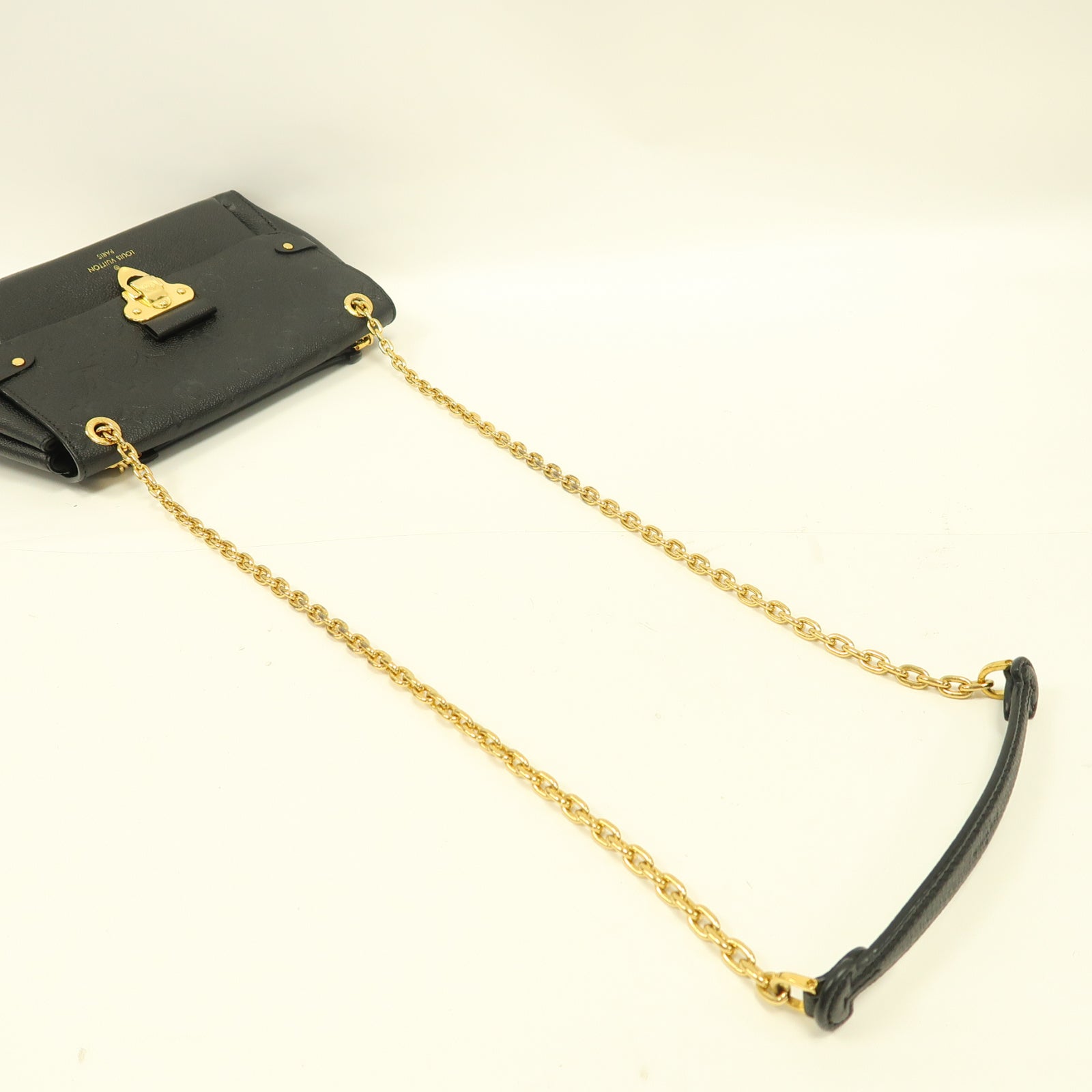 LOUIS VUITTON Monogram Empreinte Vavin PM金扣肩背袋黑色