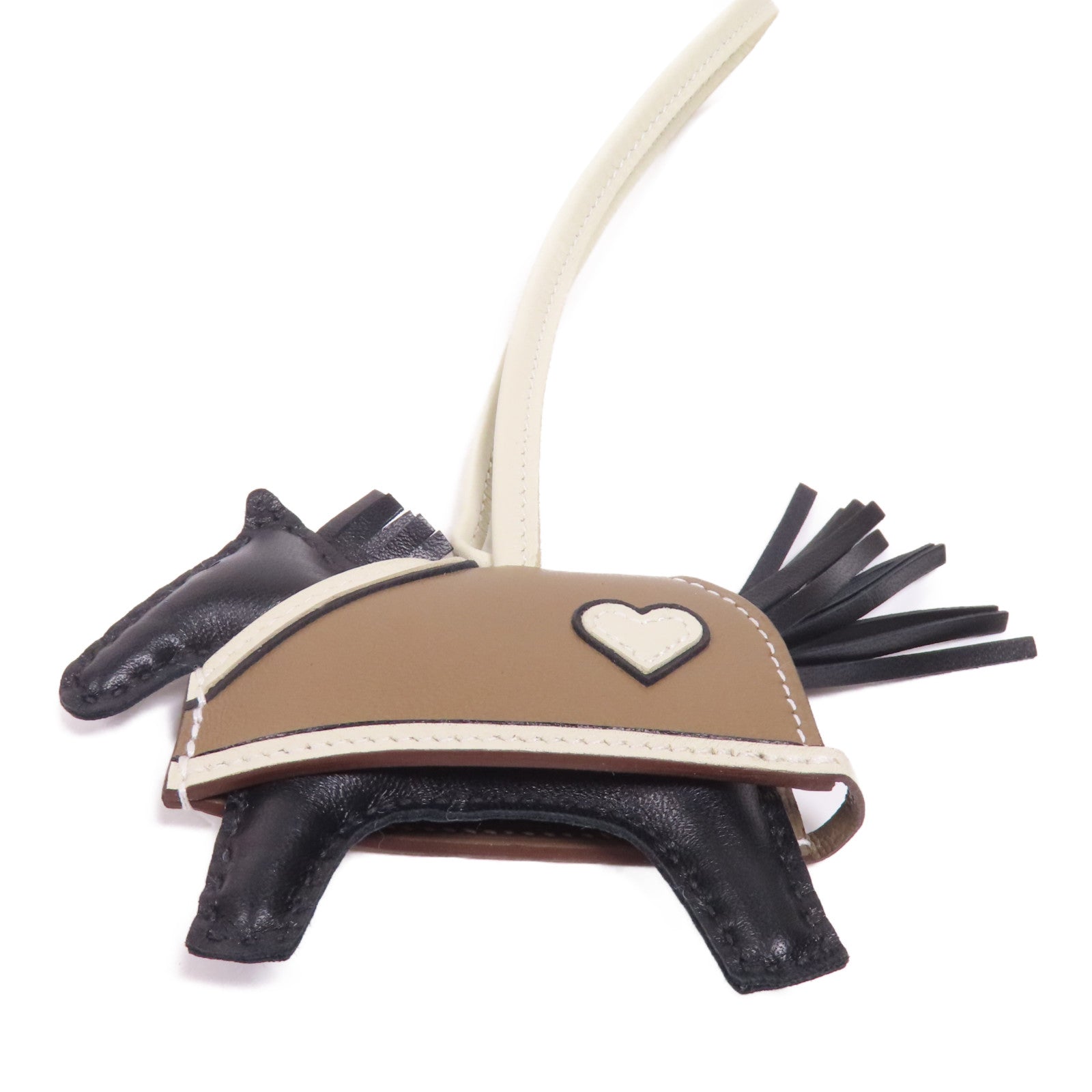 HERMES Milo皮革Rodeo Rodeo Coeur PM掛飾Noir