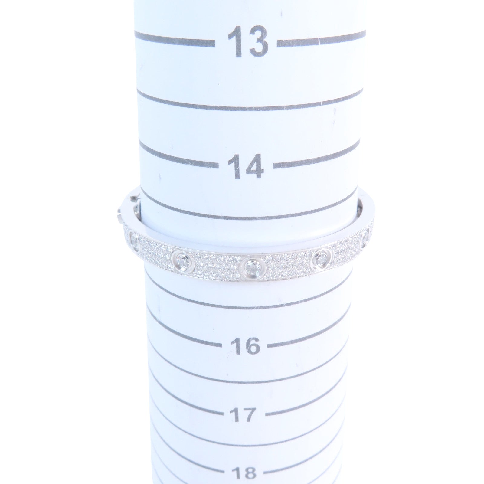 CARTIER 18K白金Love Bracelet Full Diamond鑽石手鐲#16