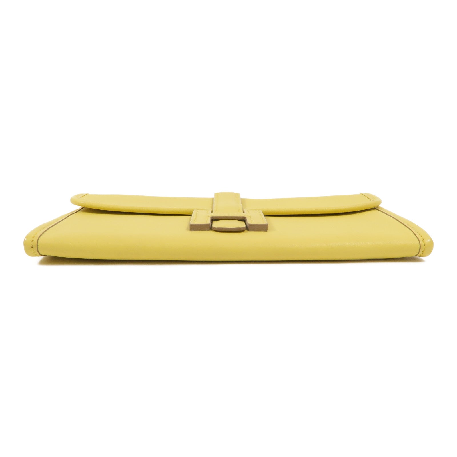 HERMES Swift皮革Jige Duo Clutch手拿包Jaune de Naples