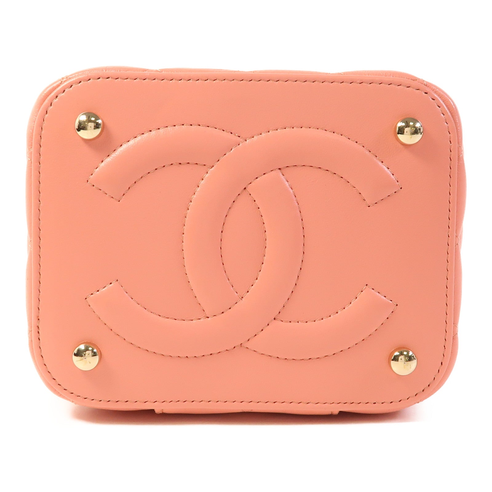 CHANEL 羊皮皮革Vanity Case金扣手挽肩背兩用袋