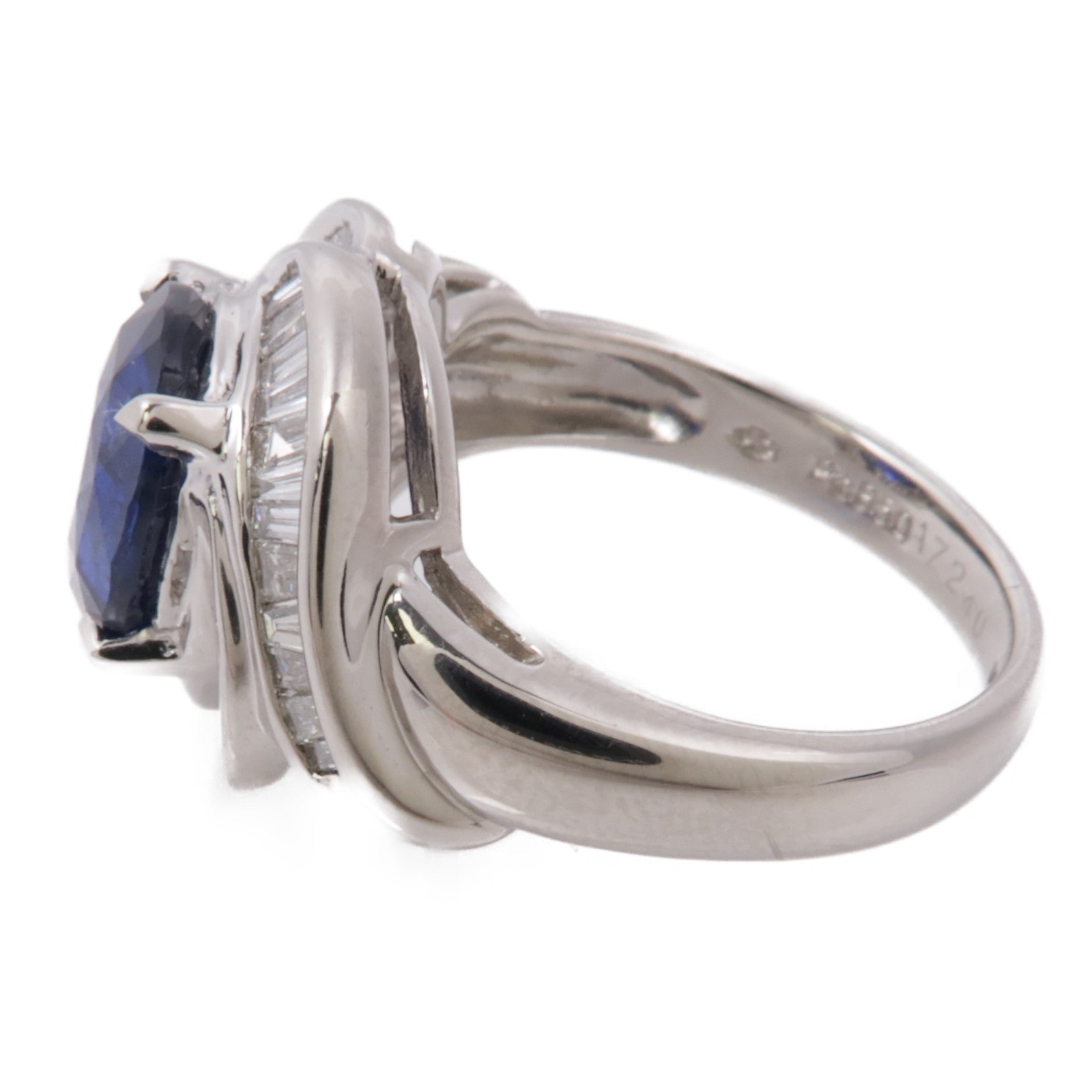 JEWELRY 【激減優惠】PT950鉑金Sapphire Diamond Ring藍寶石/鑽石US#6