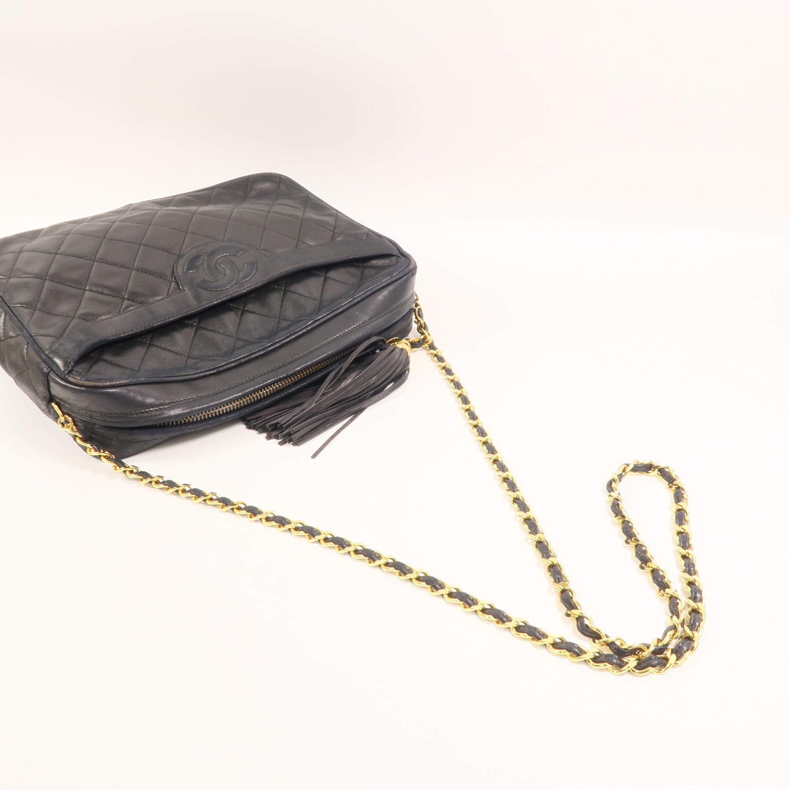 CHANEL 羊皮皮革Vintage鏈帶肩背袋