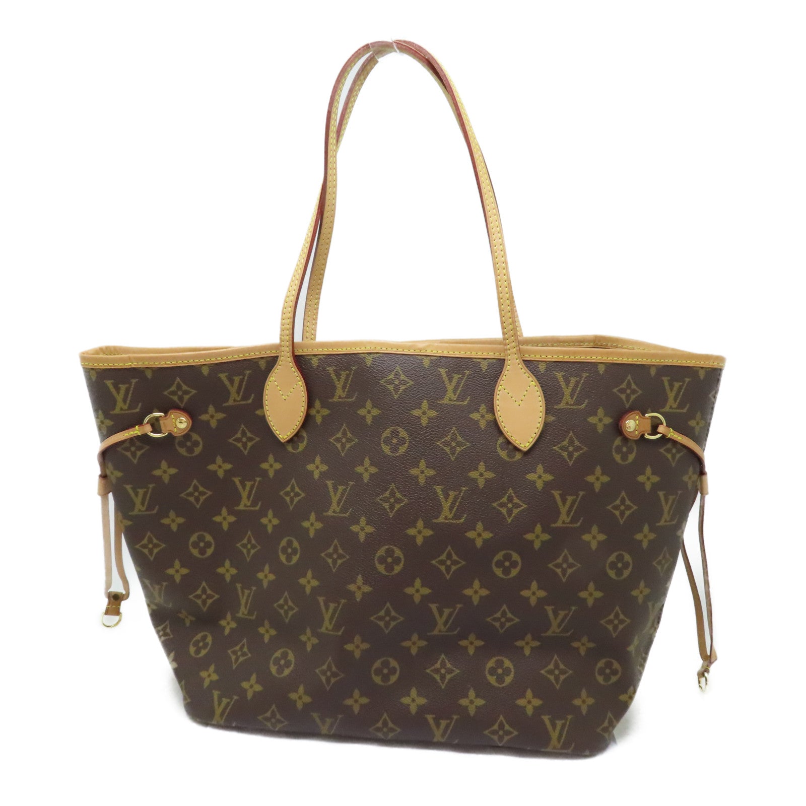LOUIS VUITTON Monogram Neverfull PM金扣手挽袋啡色