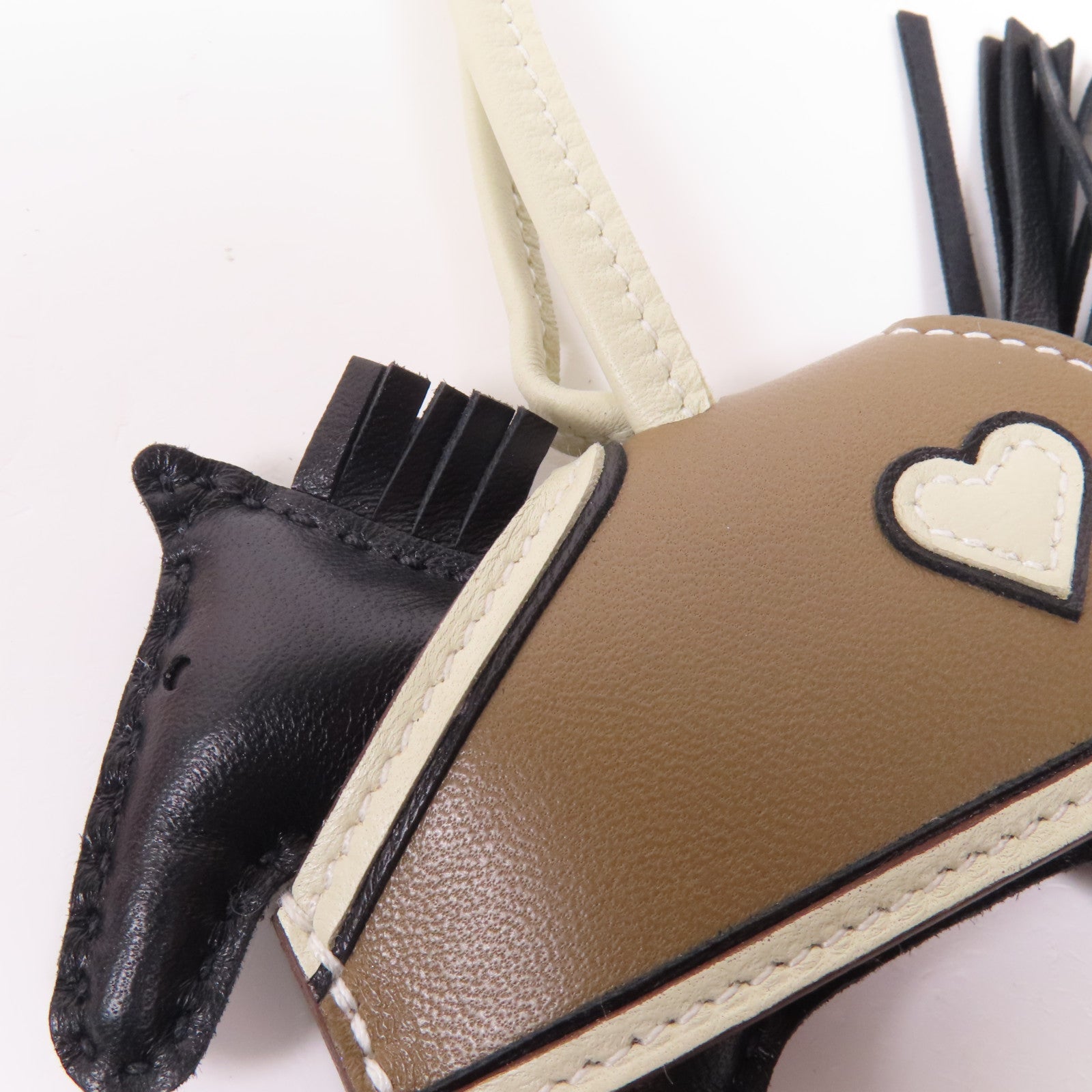 HERMES Milo皮革Rodeo Rodeo Coeur PM掛飾Noir