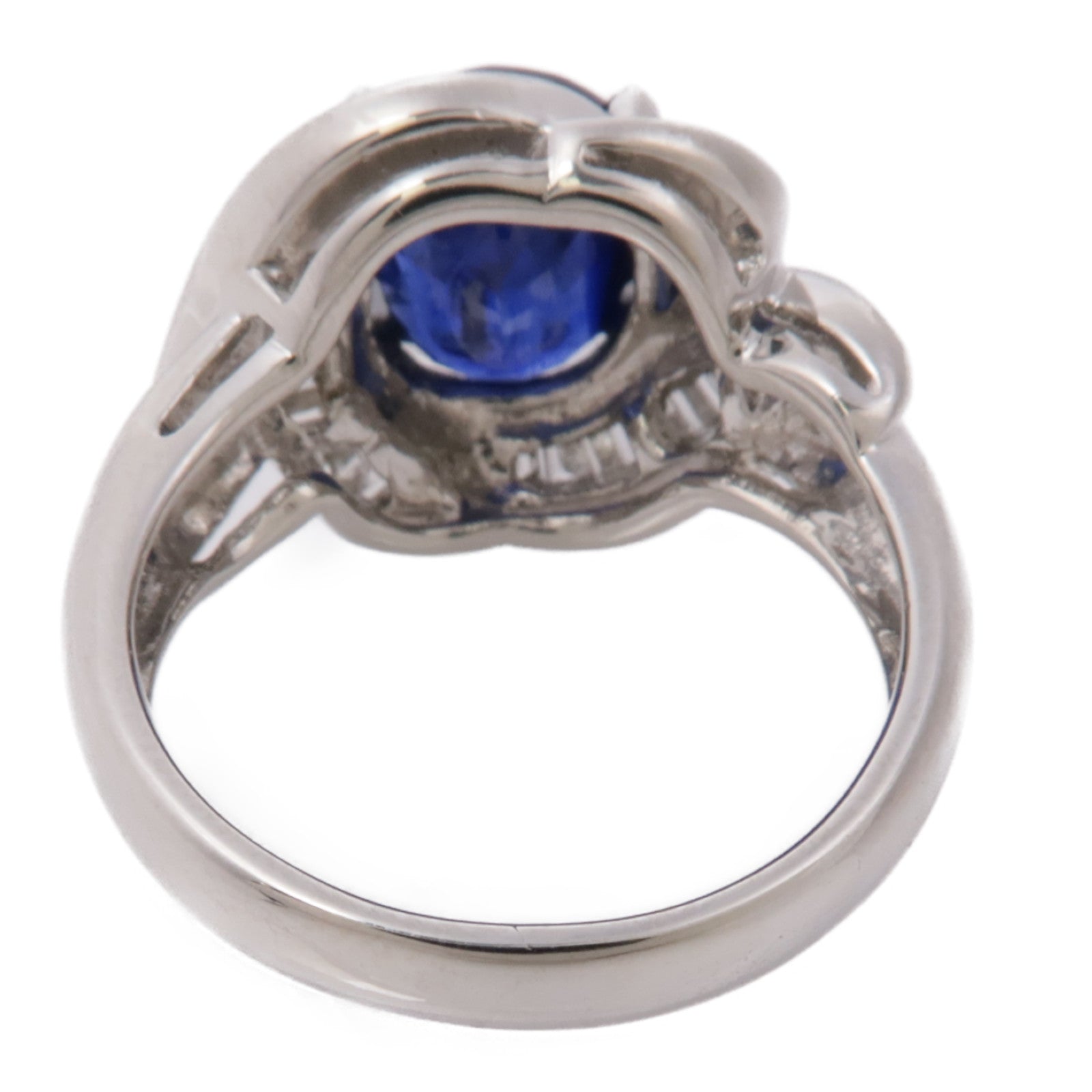 JEWELRY 【激減優惠】PT950鉑金Sapphire Diamond Ring藍寶石/鑽石US#6