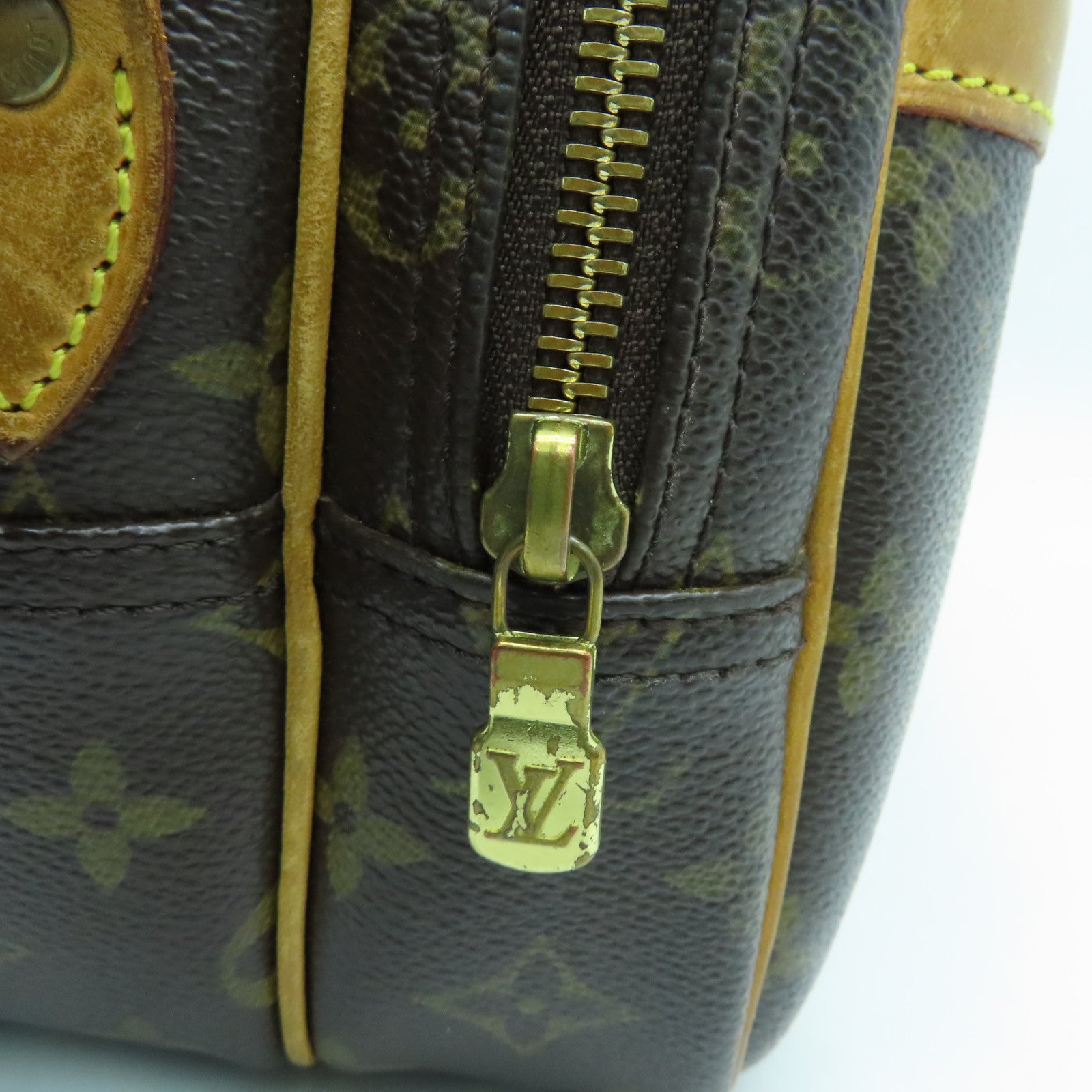 LOUIS VUITTON Monogram Reporter PM金扣肩背袋啡色