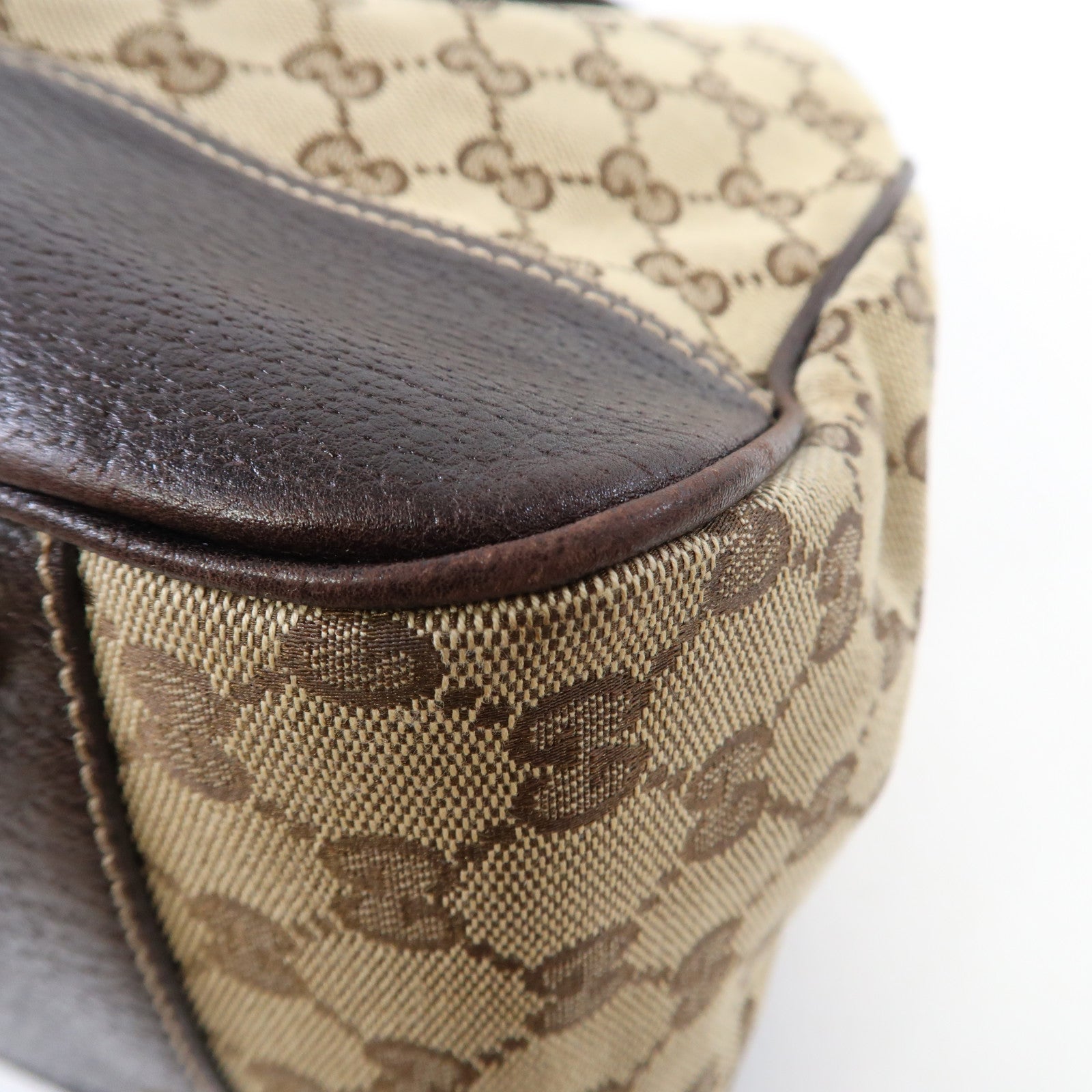 GUCCI 帆布Princy Tote Bag金扣肩背袋啡色