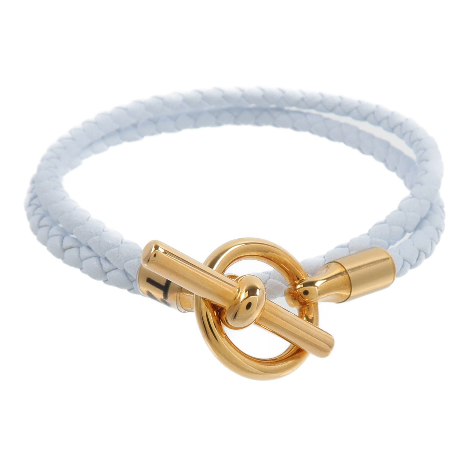 HERMES Swift皮革Glenan Double Tour Bracelet手鏈Bleu Brume