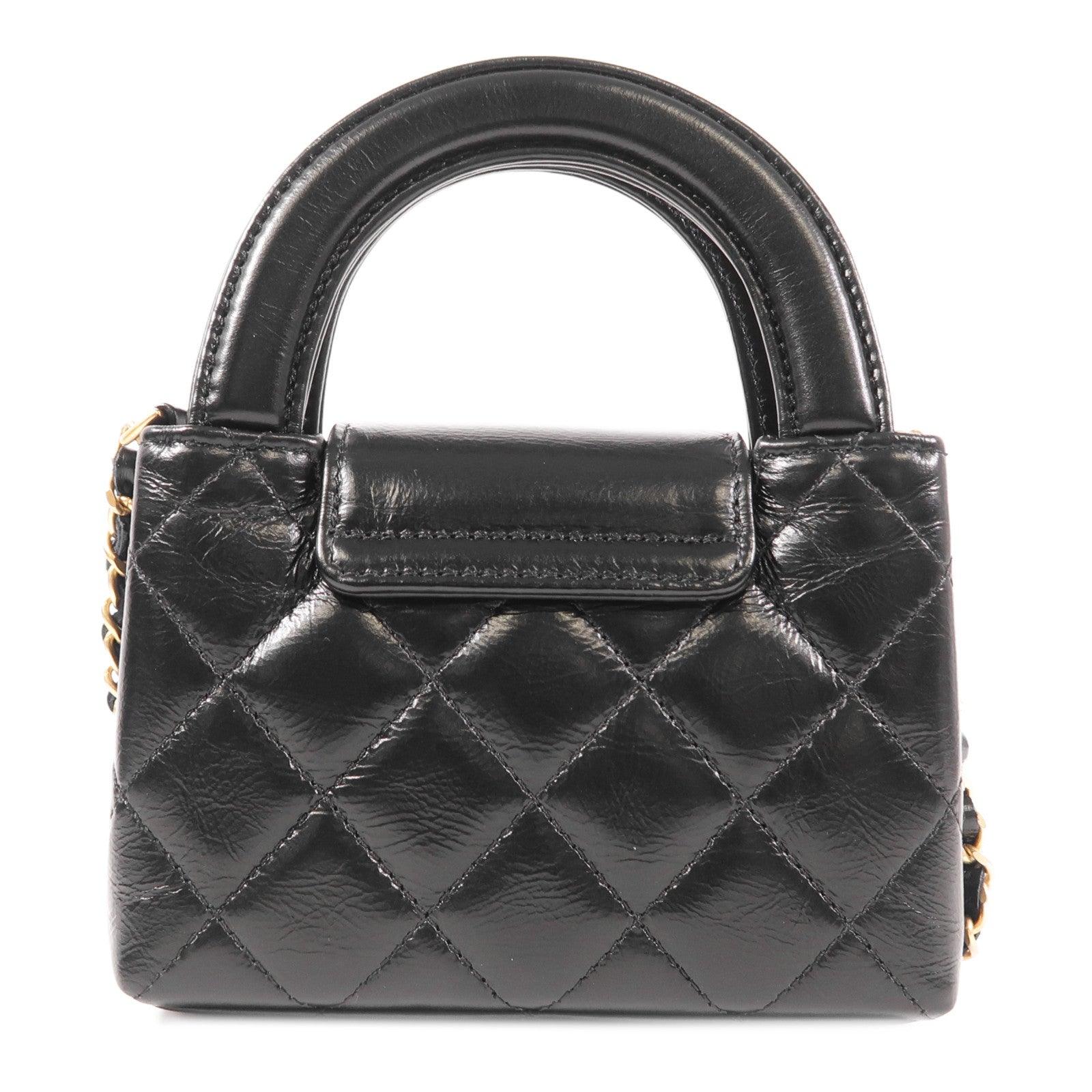 CHANEL 牛皮皮革Kelly Nano金扣手挽肩背兩用袋