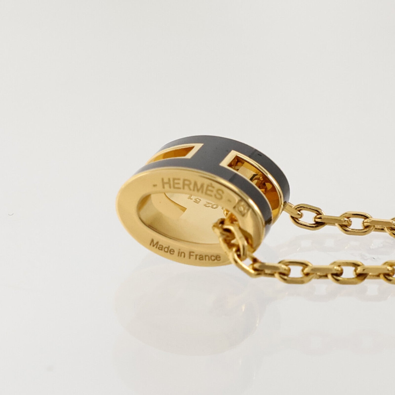 HERMES 金屬/琺瑯Mini Pop H Necklac金扣項鏈