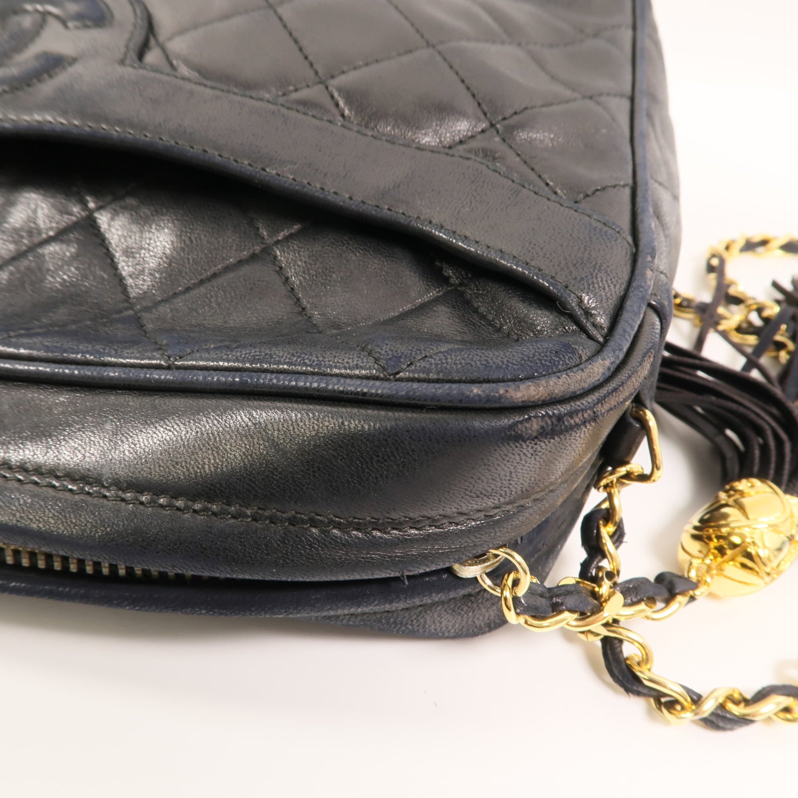 CHANEL 羊皮皮革Vintage鏈帶肩背袋